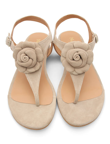 Sandalia con flor ideal visón