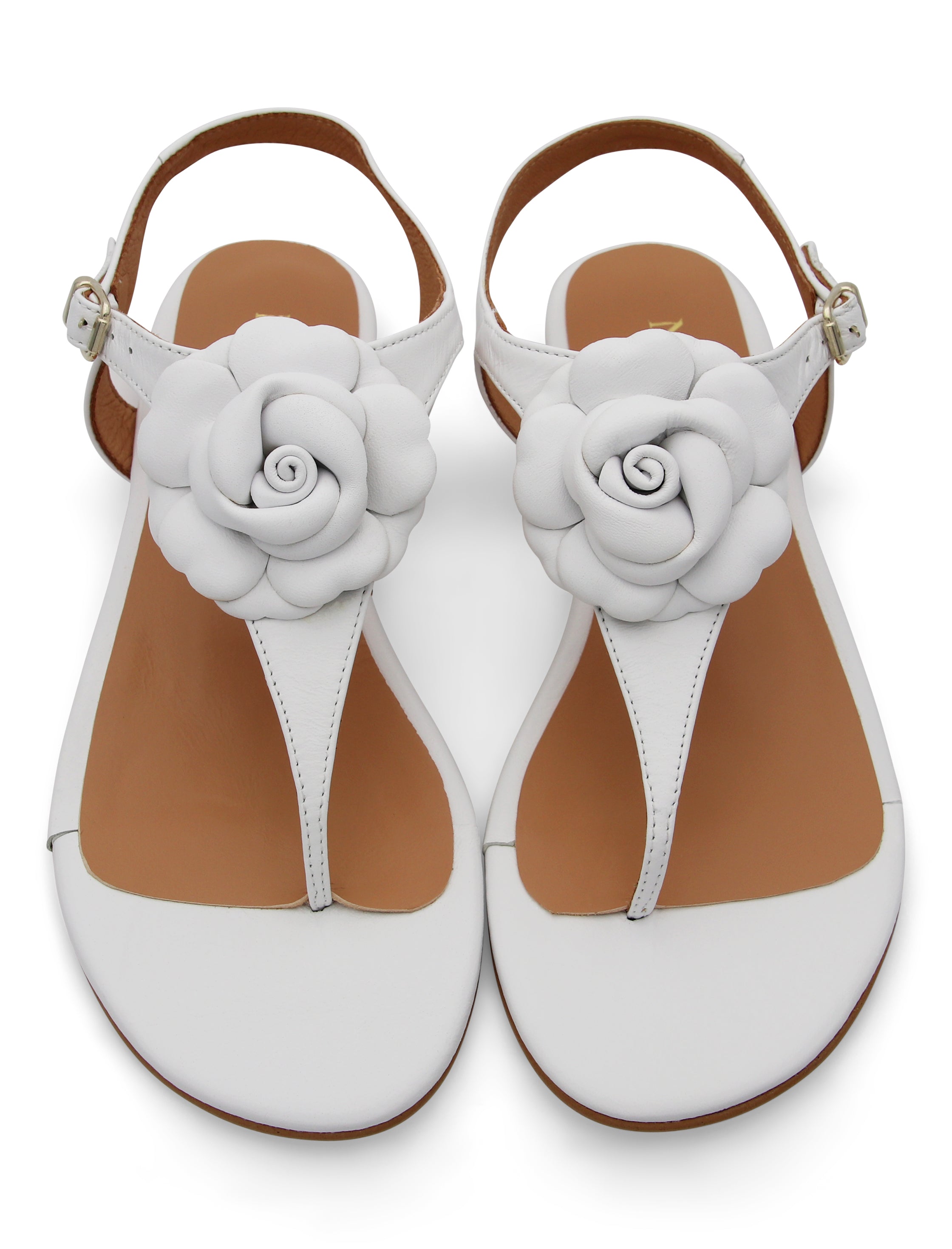 Sandalia con flor ideal blanco