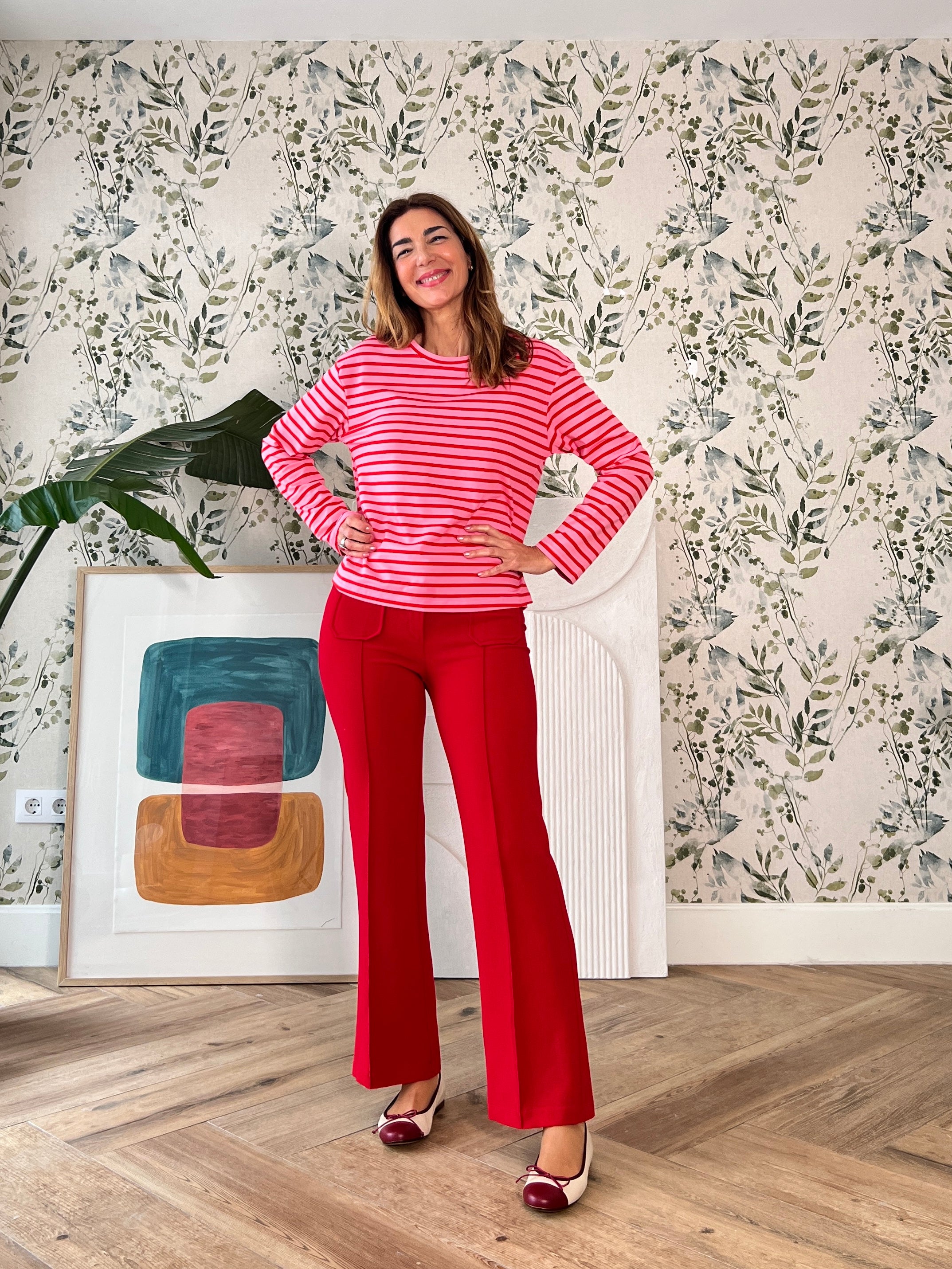 Camiseta marinera muy chic rosa