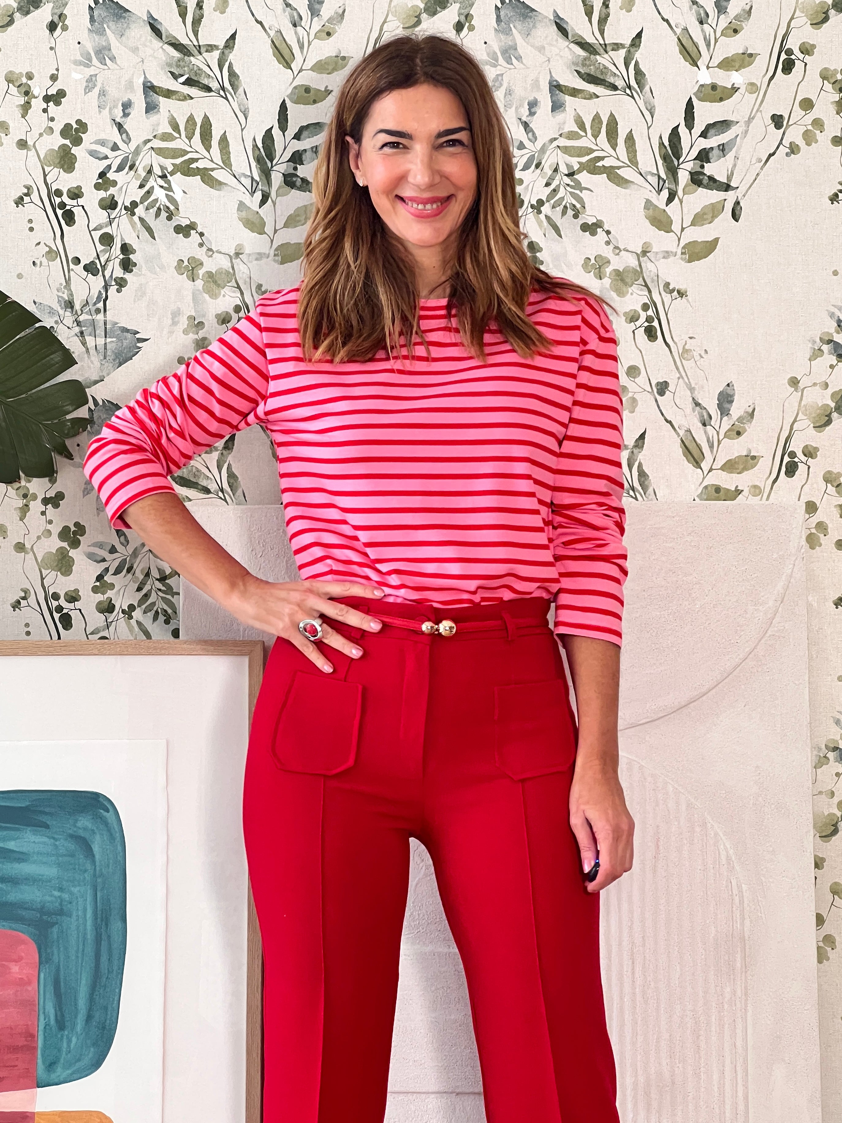 Camiseta marinera muy chic rosa