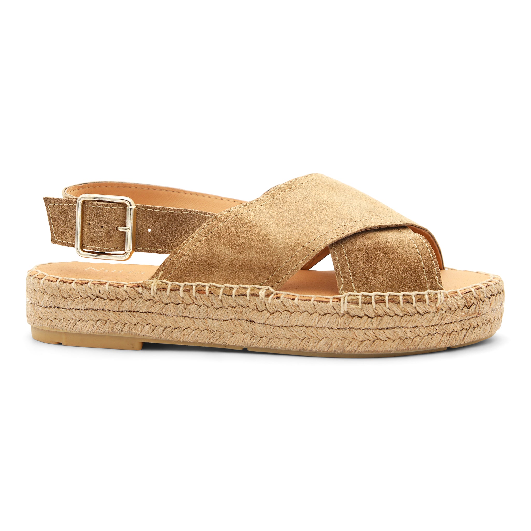 Alpargata plana cruzada chic camel