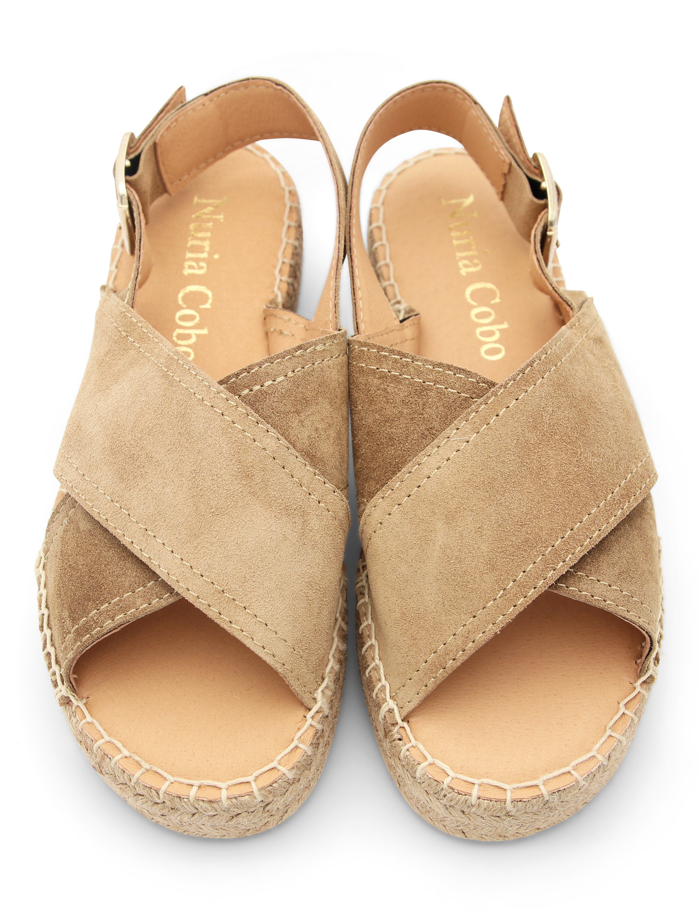 Alpargata plana cruzada chic camel