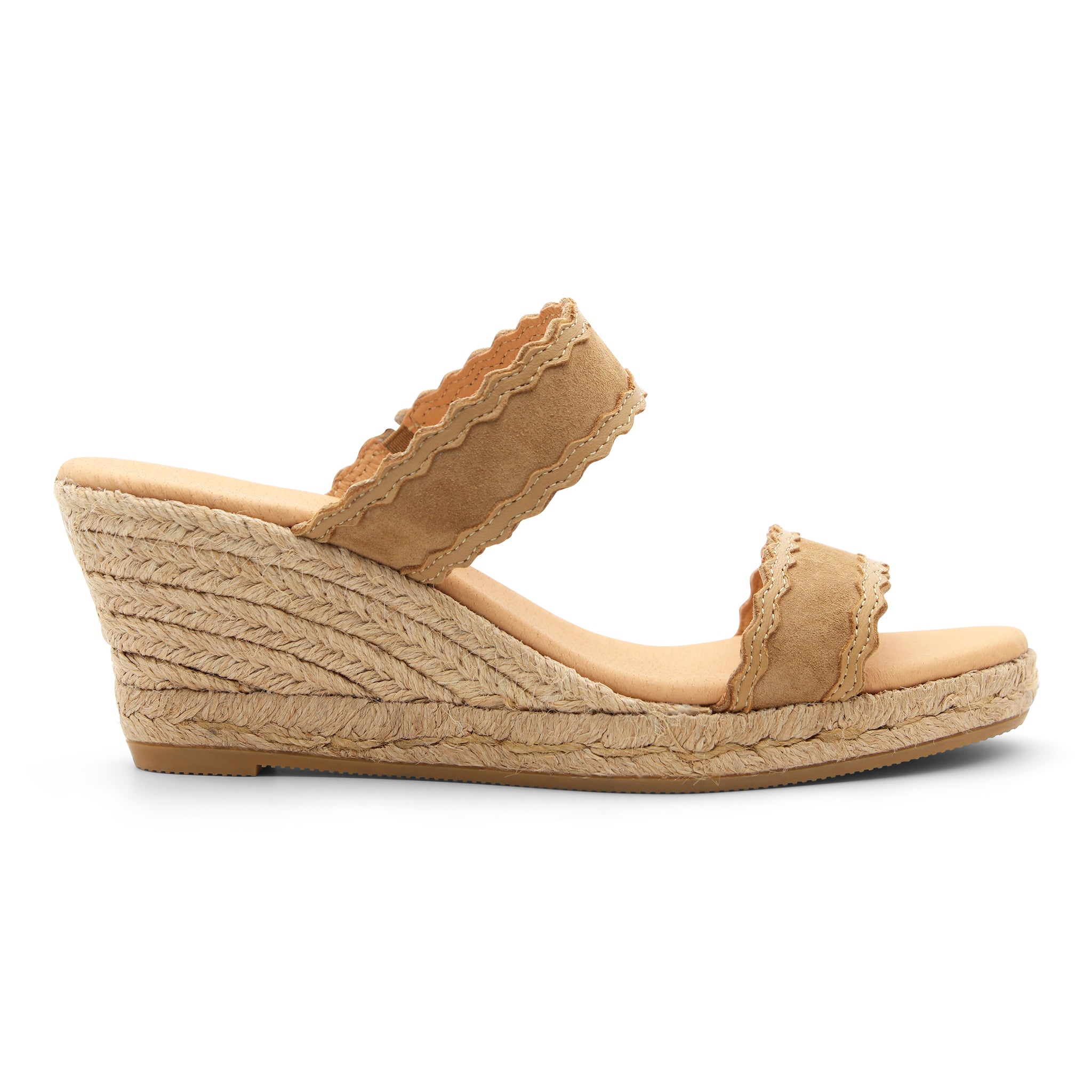 Sandalia cuña espandrille camel