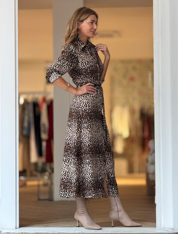 Vestido camisero animal print