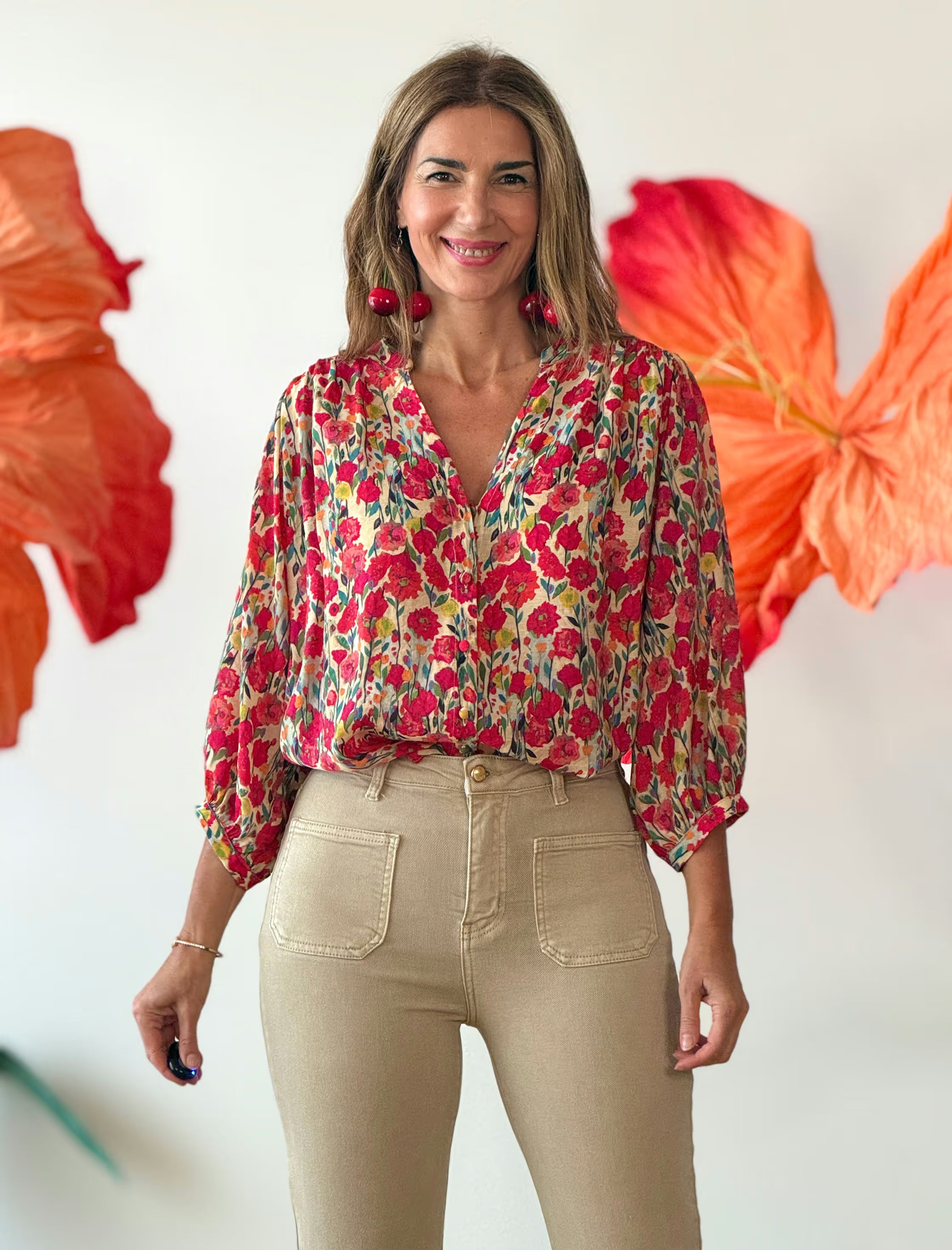 Camisa de flores amapolas