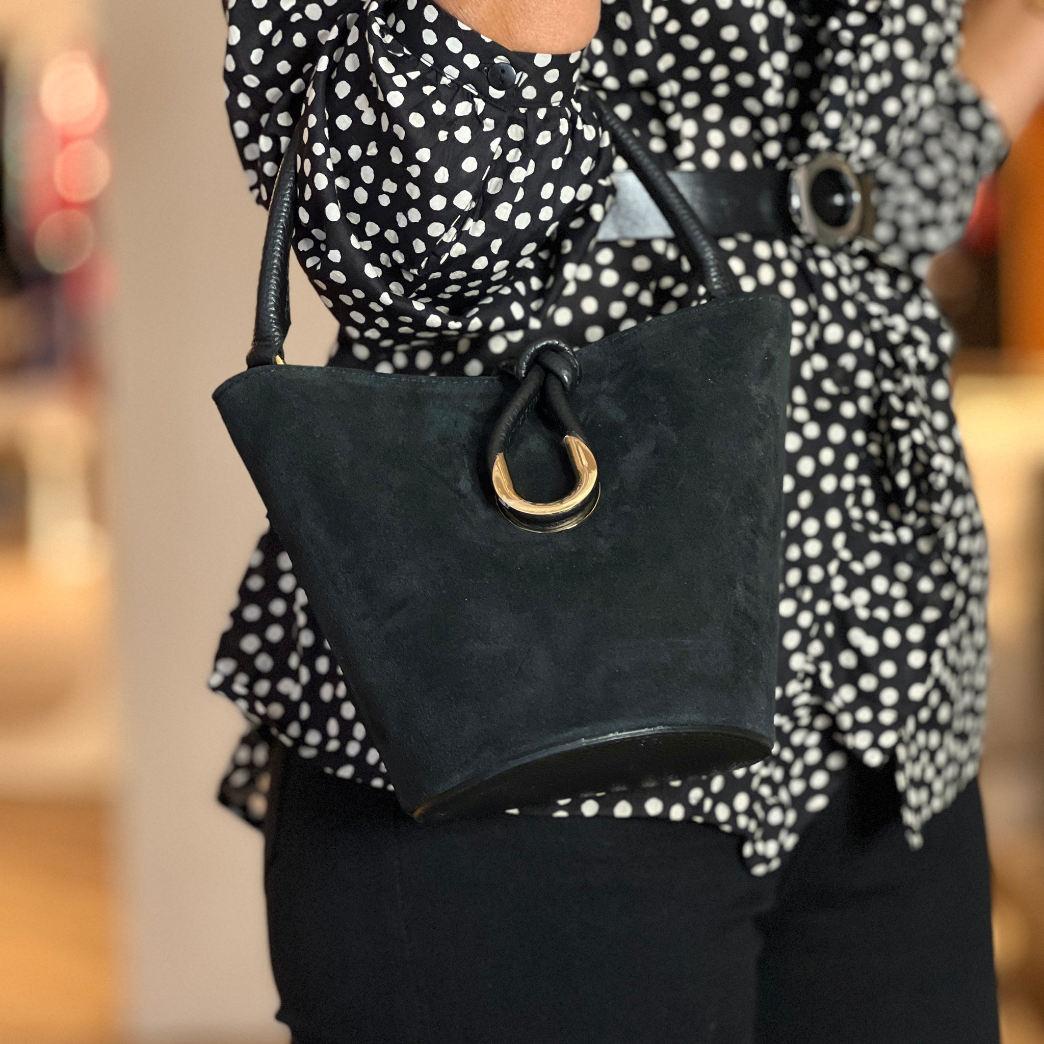 Bolso mini cesta chic negro