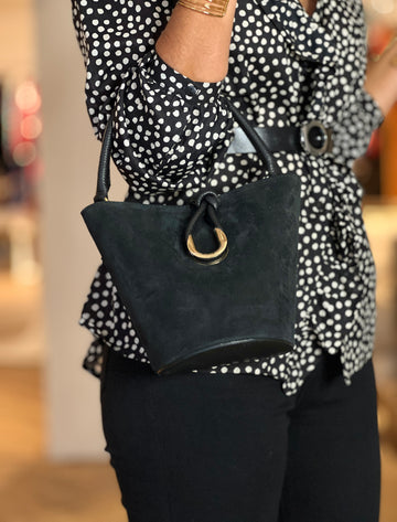 Bolso mini cesta chic negro