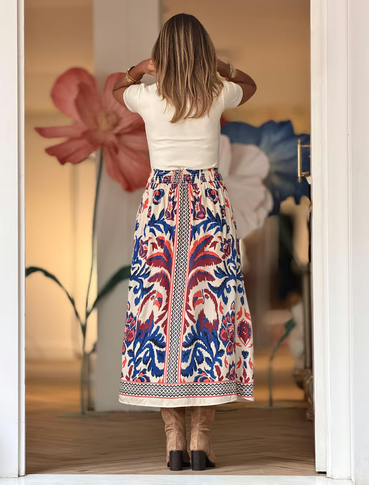 Falda preciosa Ikat