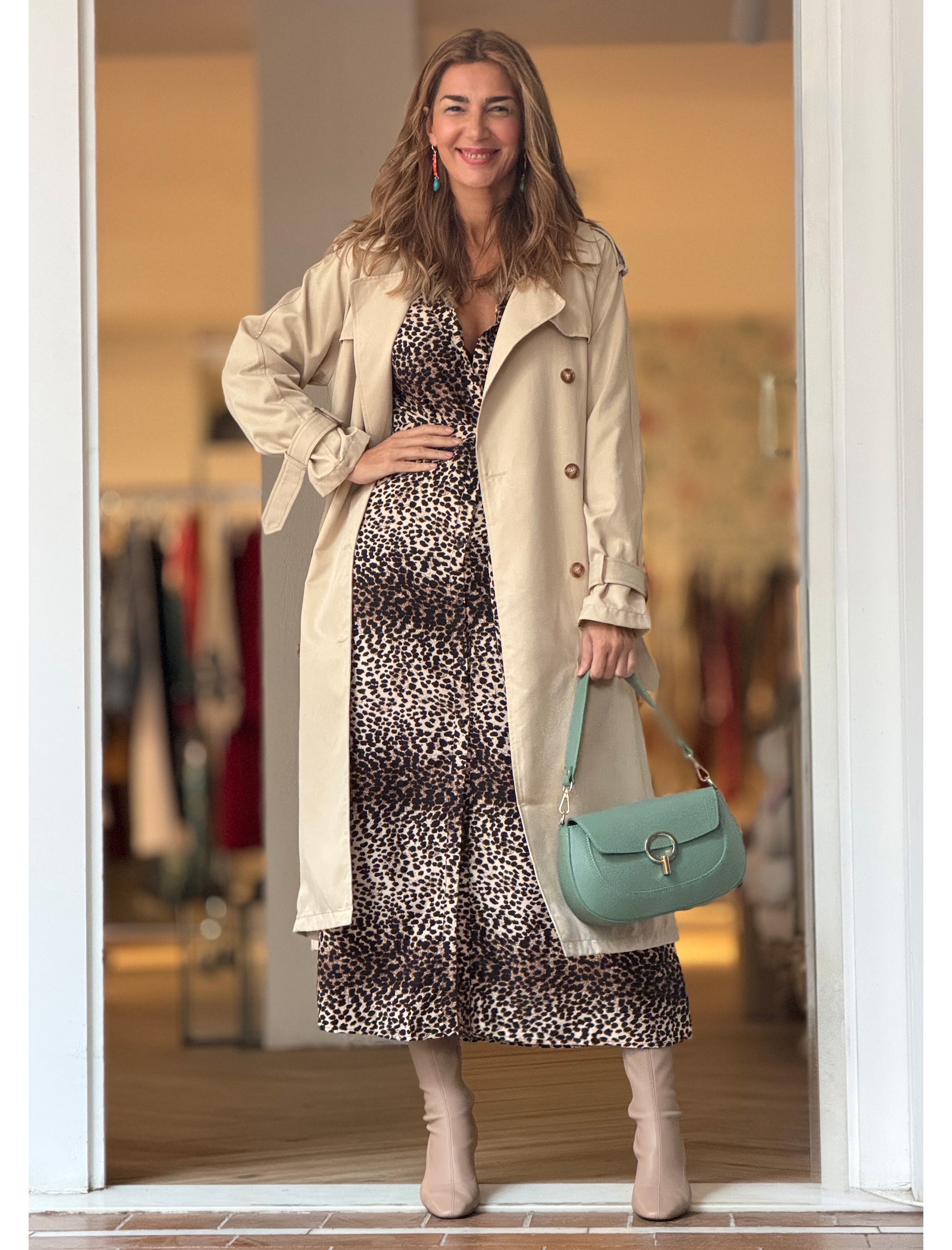 Vestido camisero animal print