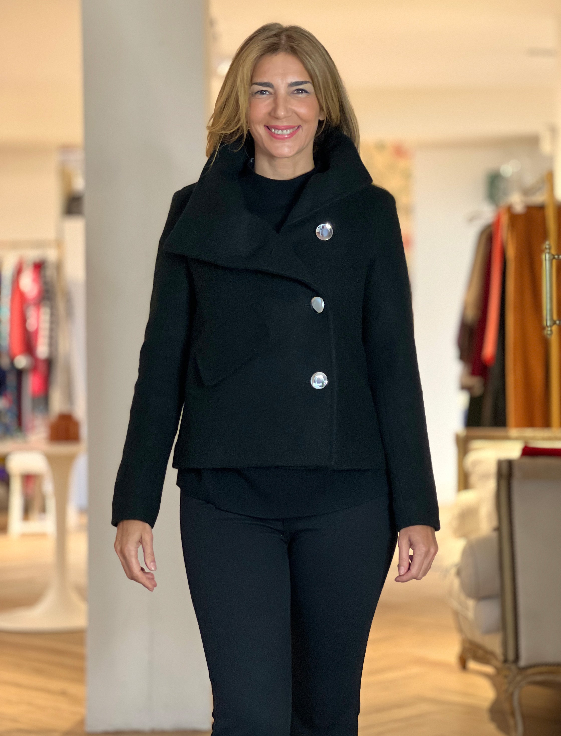 SUPERSOFT BLACK BUTTON JACKET