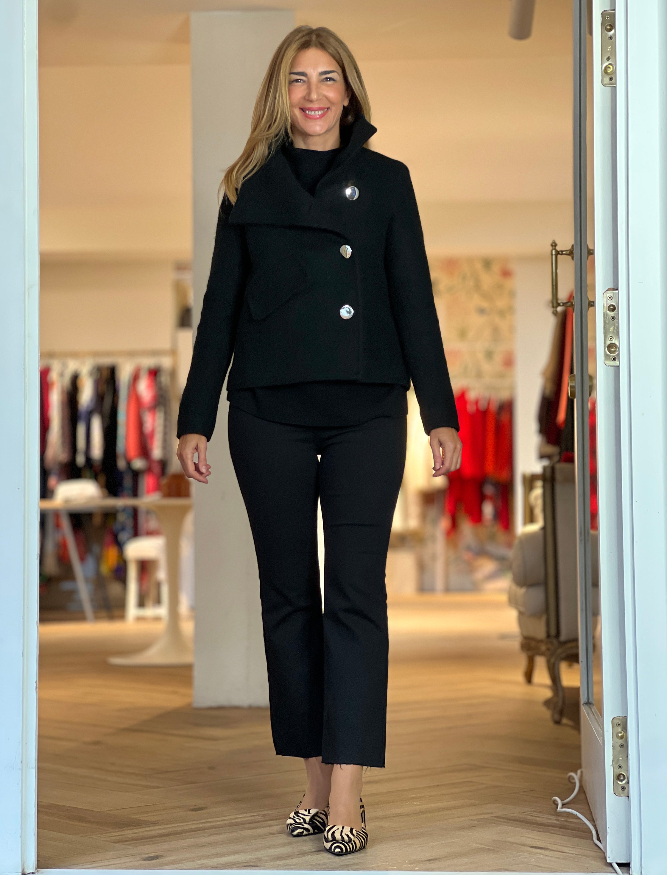 SUPERSOFT BLACK BUTTON JACKET