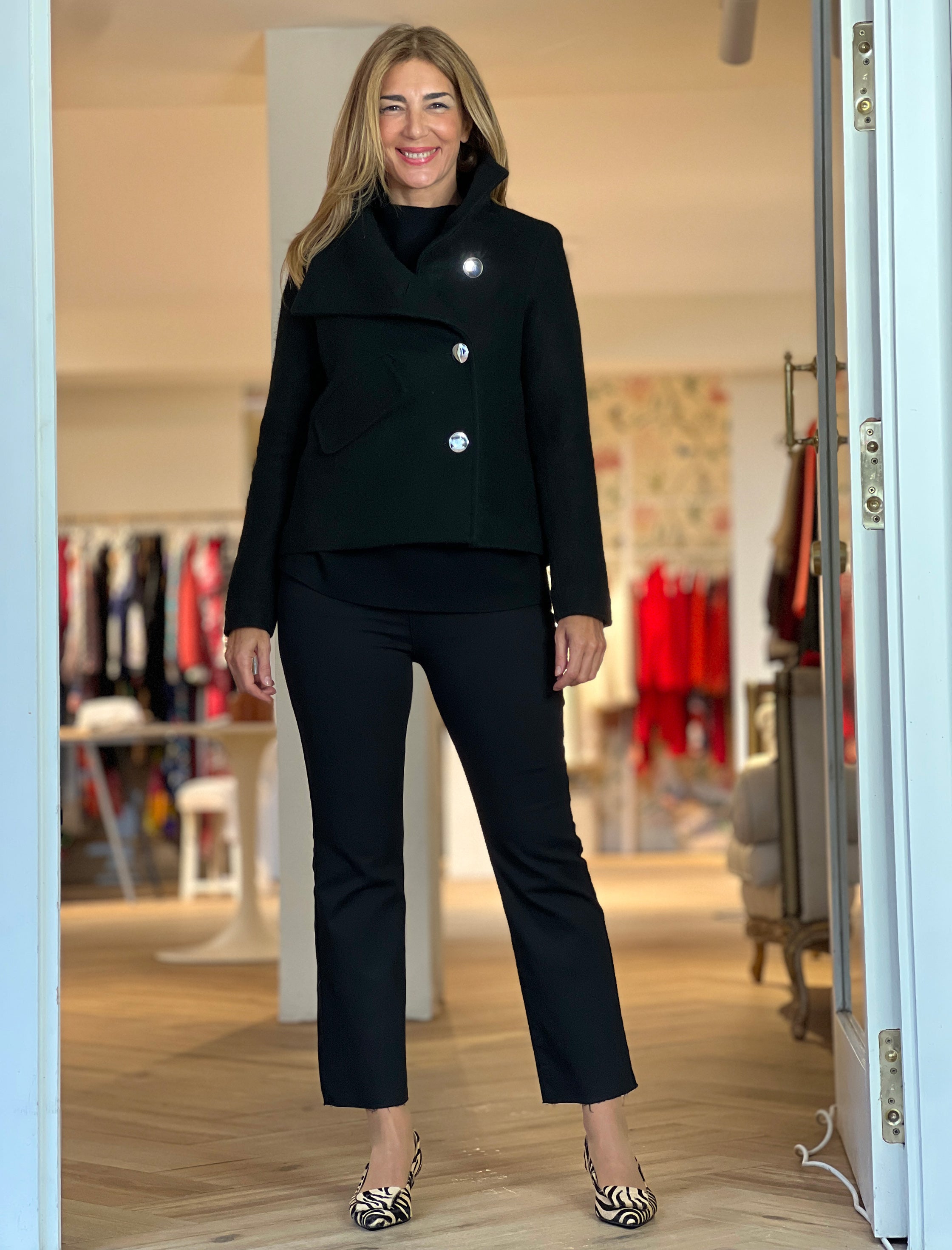 SUPERSOFT BLACK BUTTON JACKET