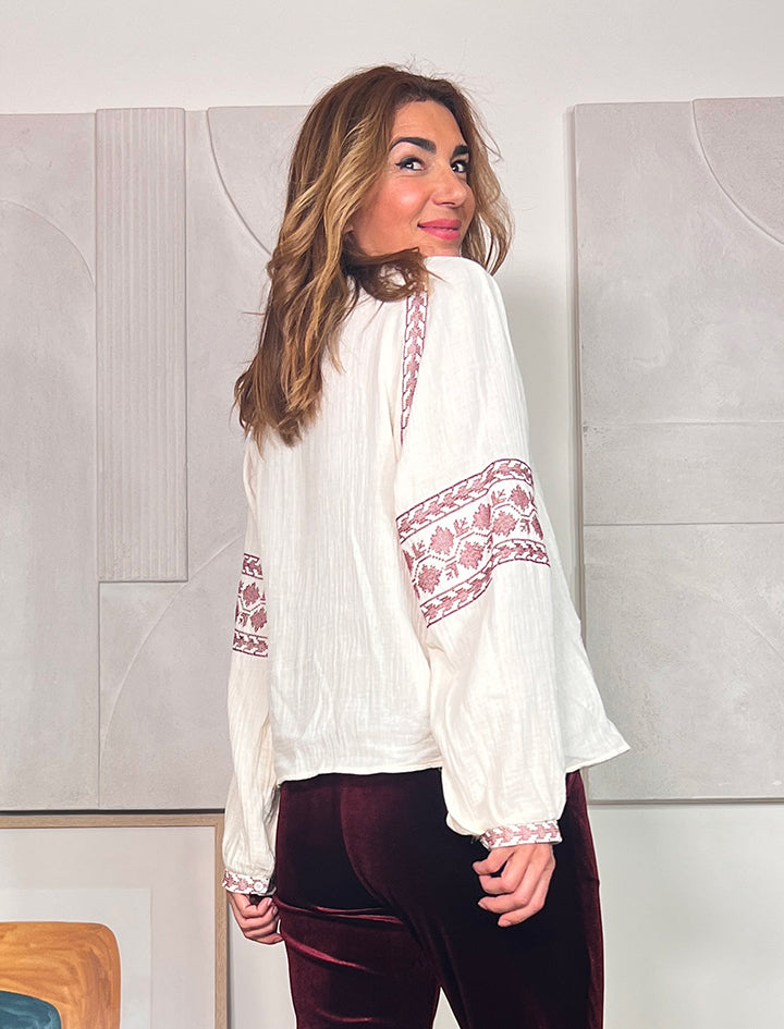 Camisa bordada Alexandra ÚLTIMA M