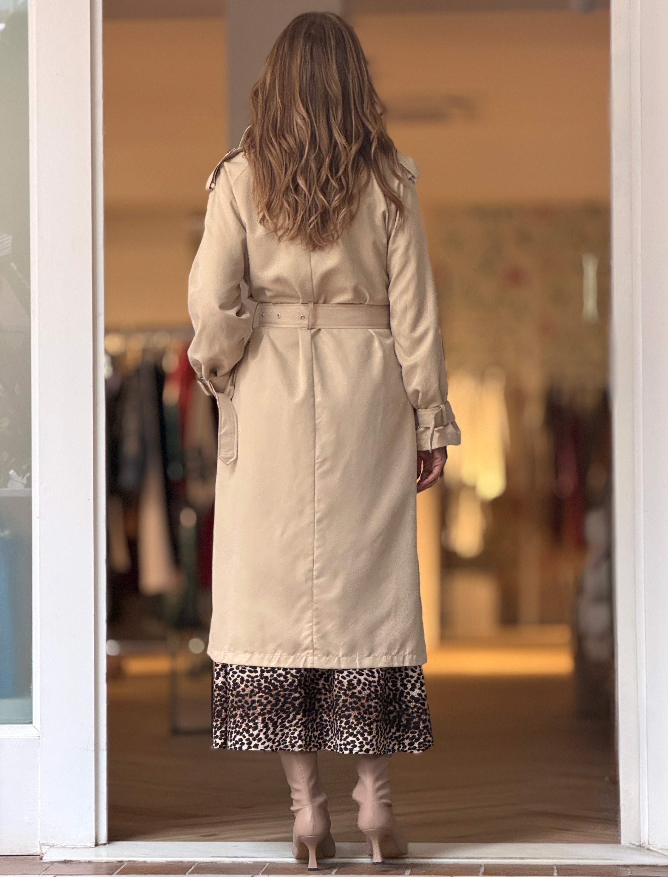 Trench gabardina chic beige