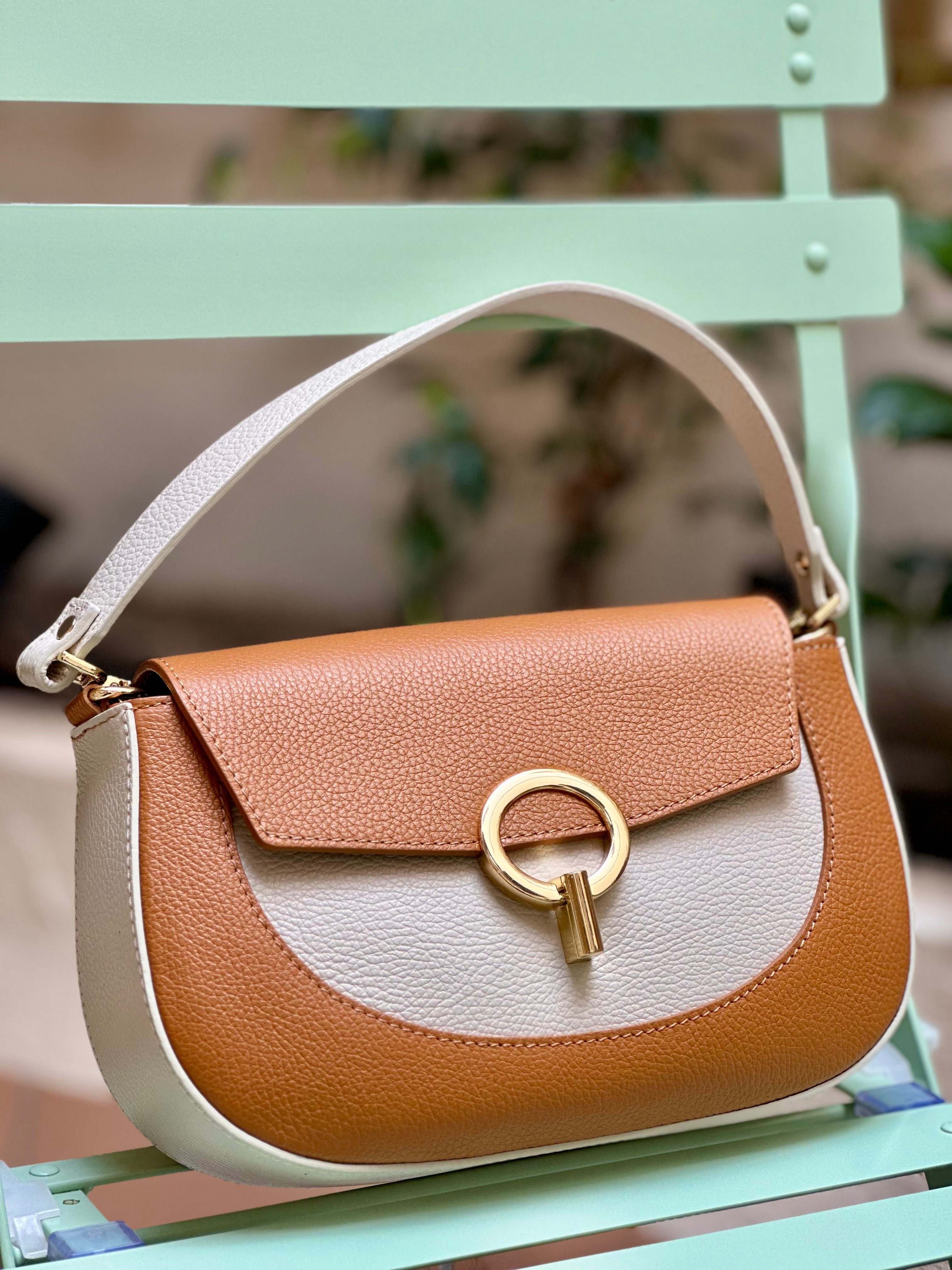 Bolso Nuria Carolina Beige/cuero