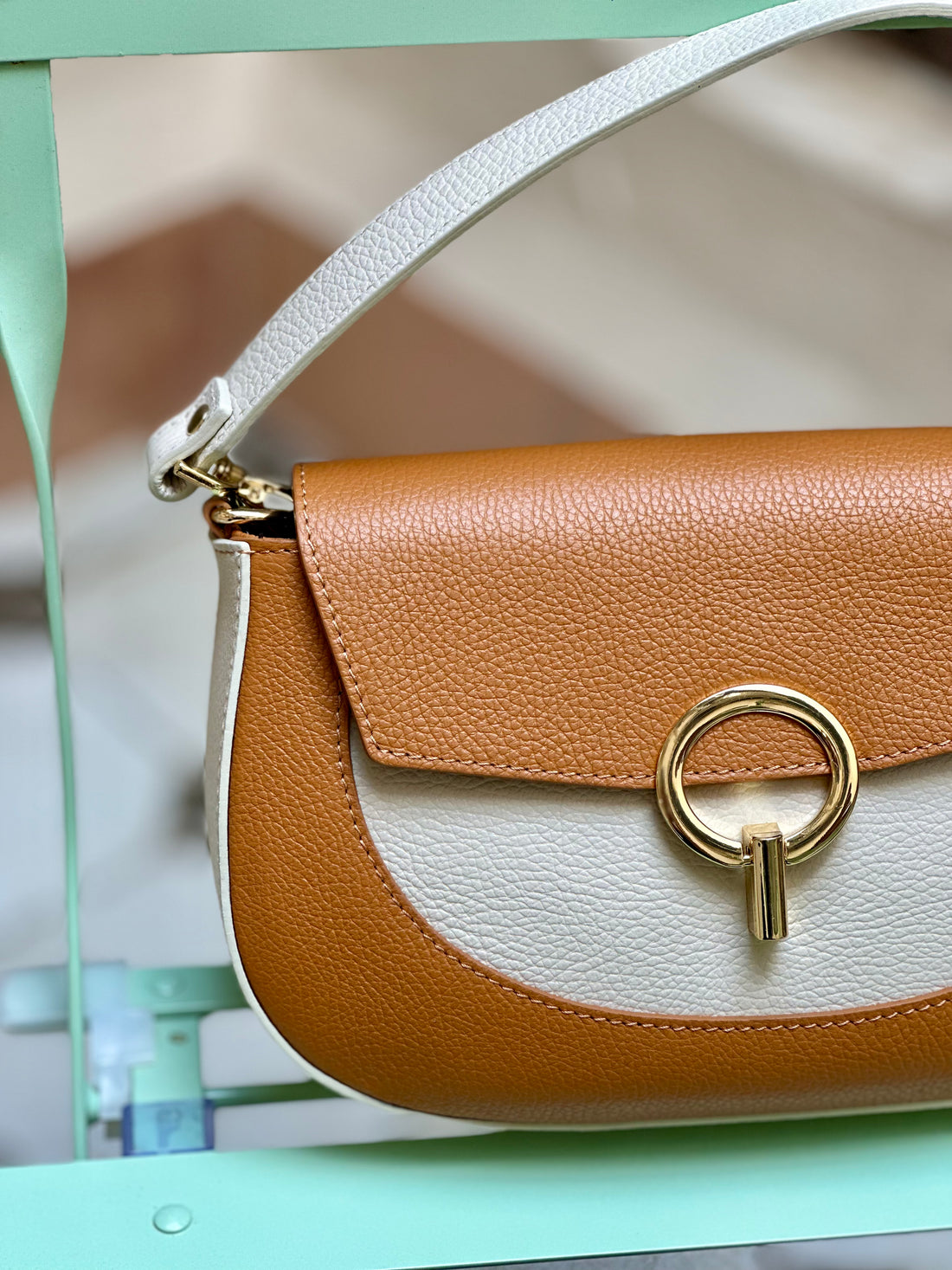 Bolso Nuria Carolina Beige/cuero
