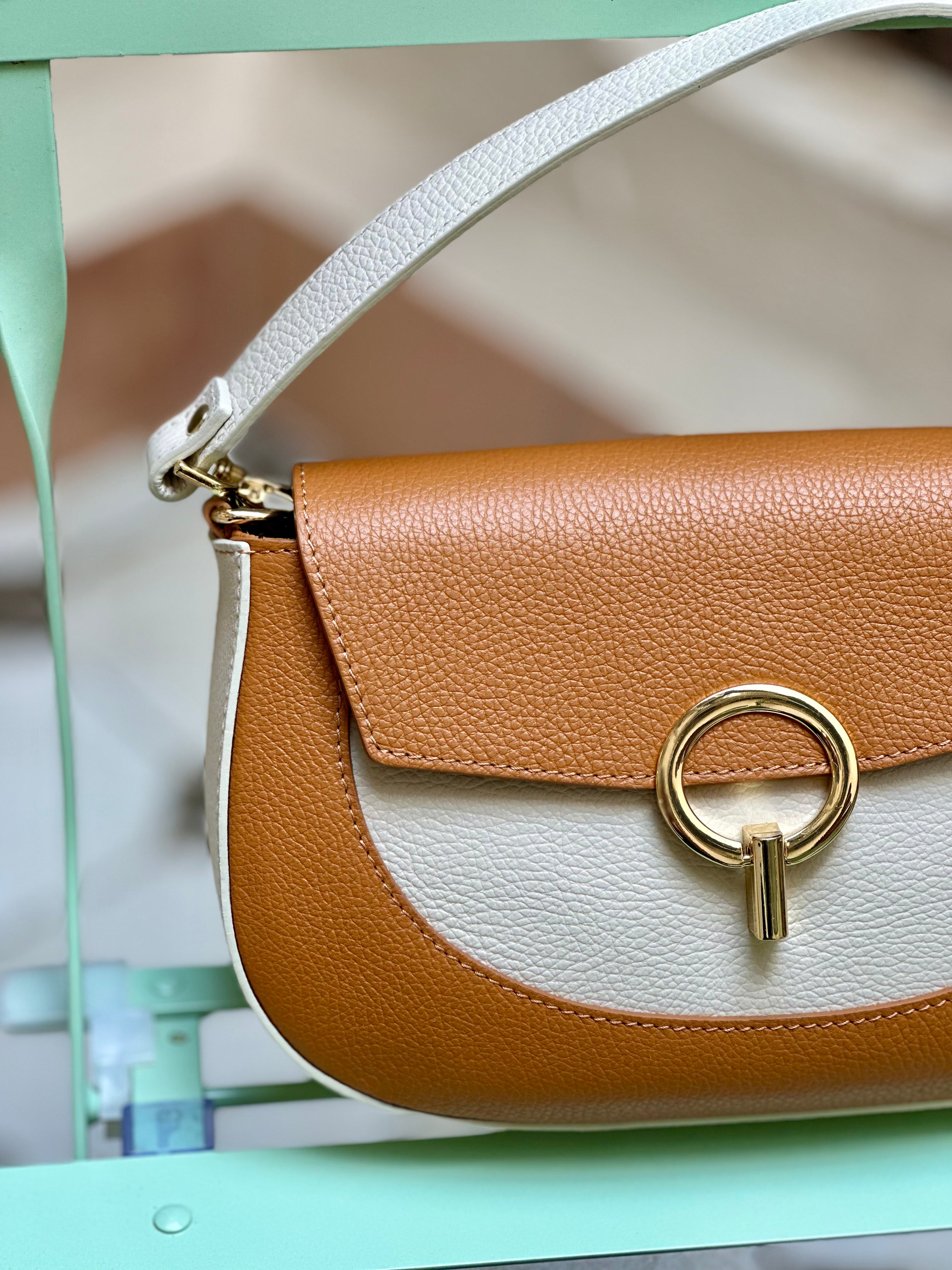 Bolso Nuria Carolina Beige/cuero