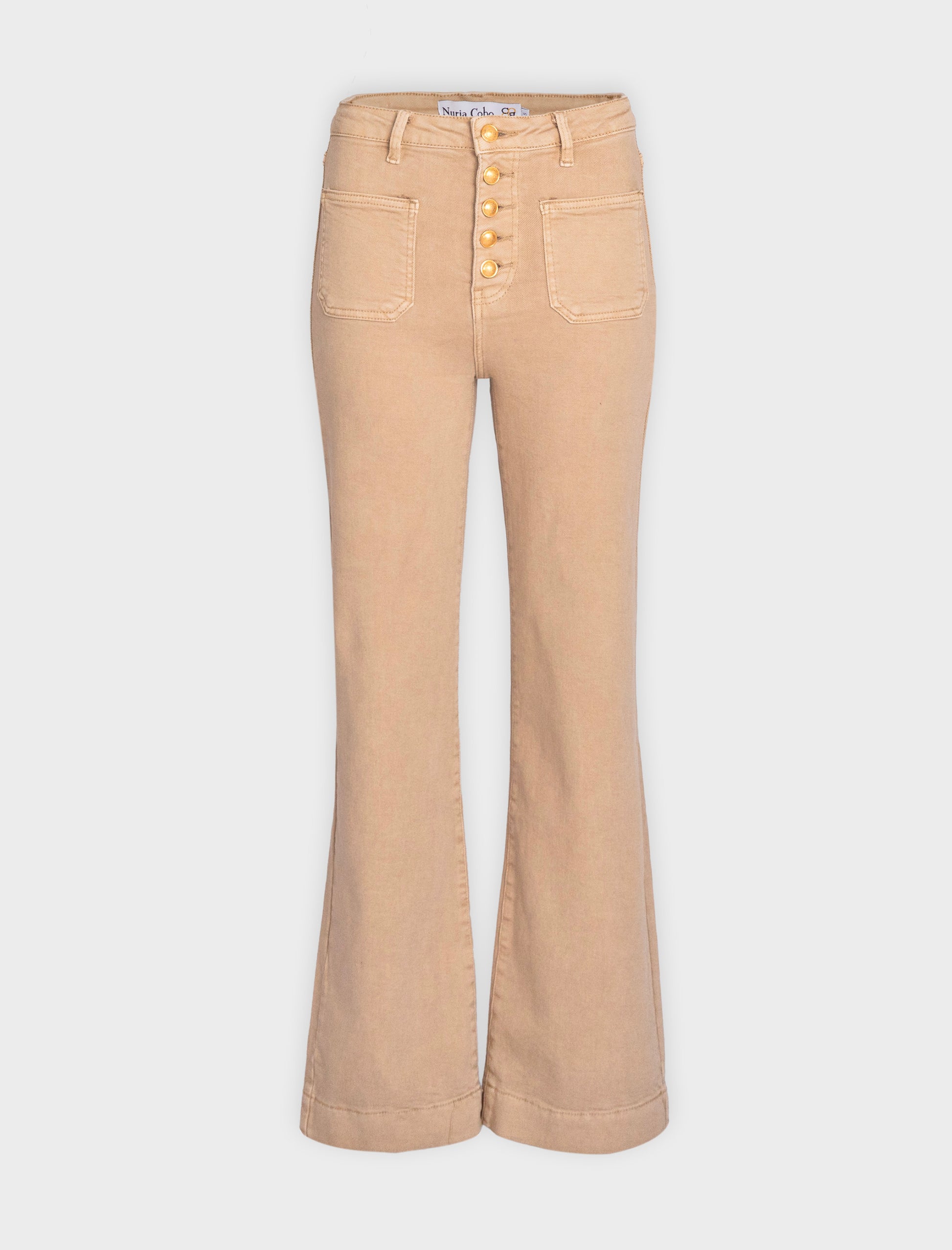 Pantalón vaquero camel de bolsillos Nuria Cobo