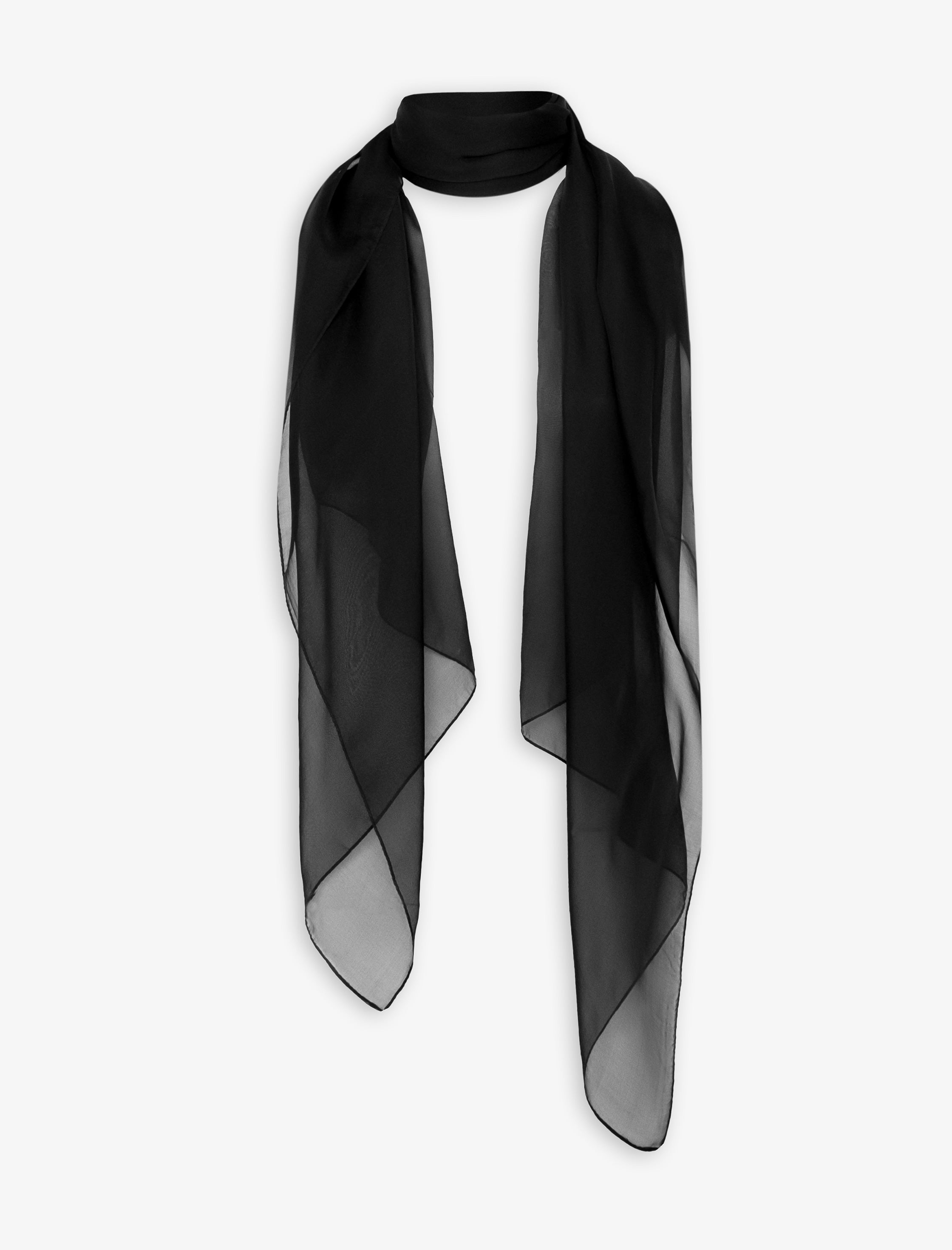 Pañuelo Fluido de Seda Negro Nuria Cobo