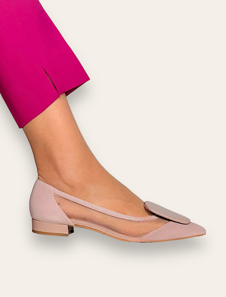 Bailarina de rejilla nude estilazo