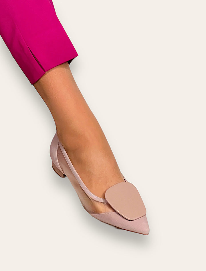 Bailarina de rejilla nude estilazo