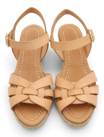 Sandalia cuña natural chic