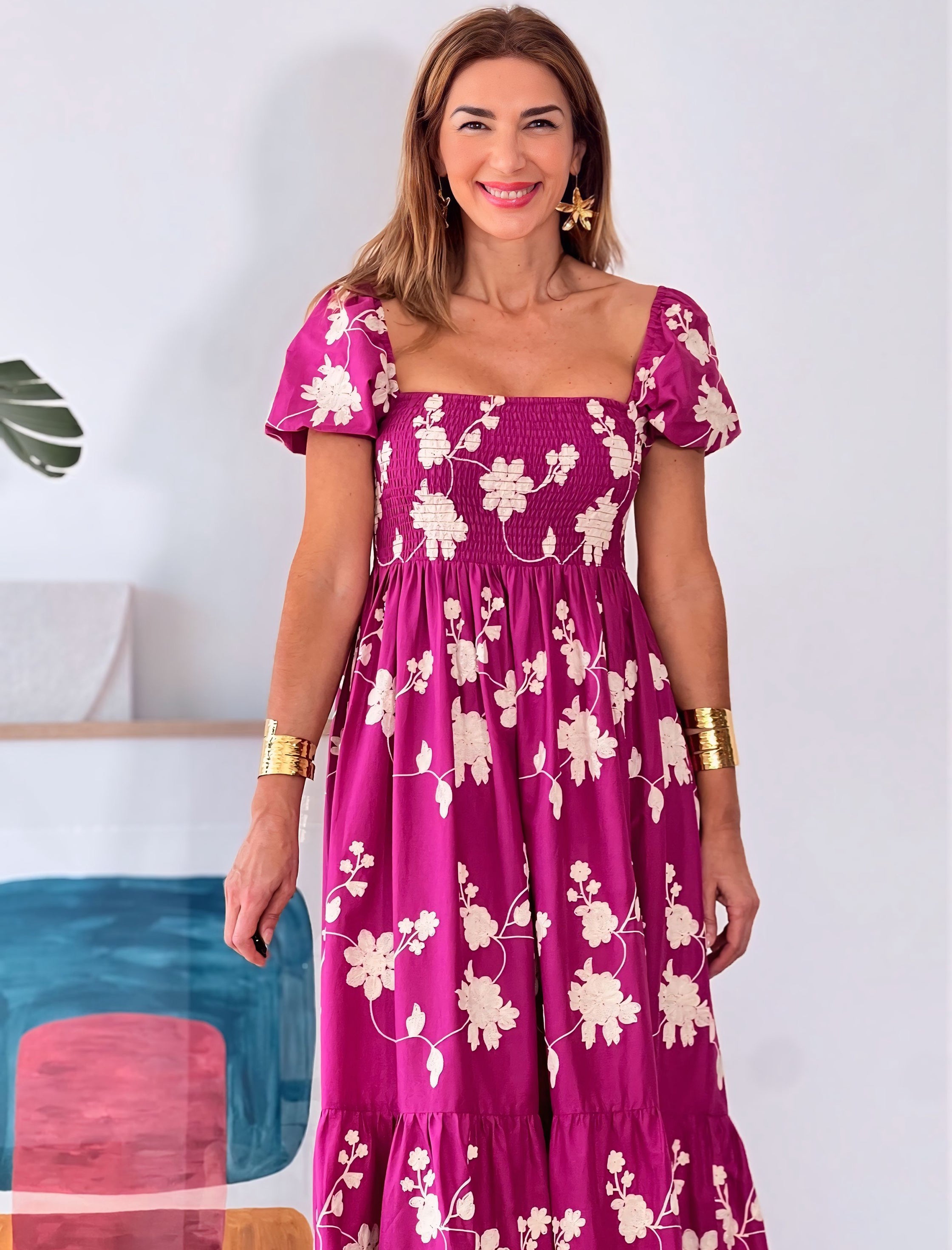 Vestido bordado maravilla buganvilla