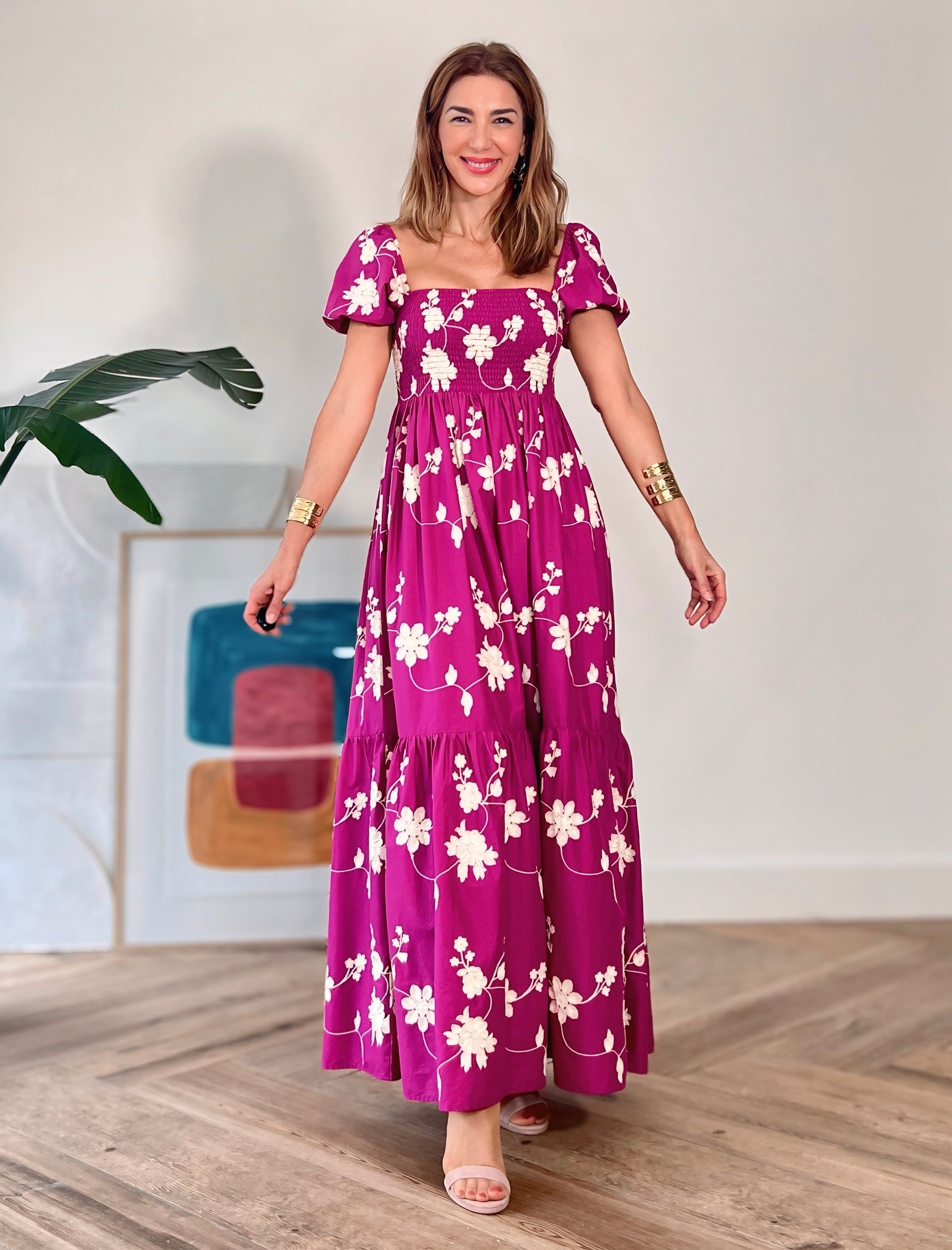 Vestido bordado maravilla buganvilla
