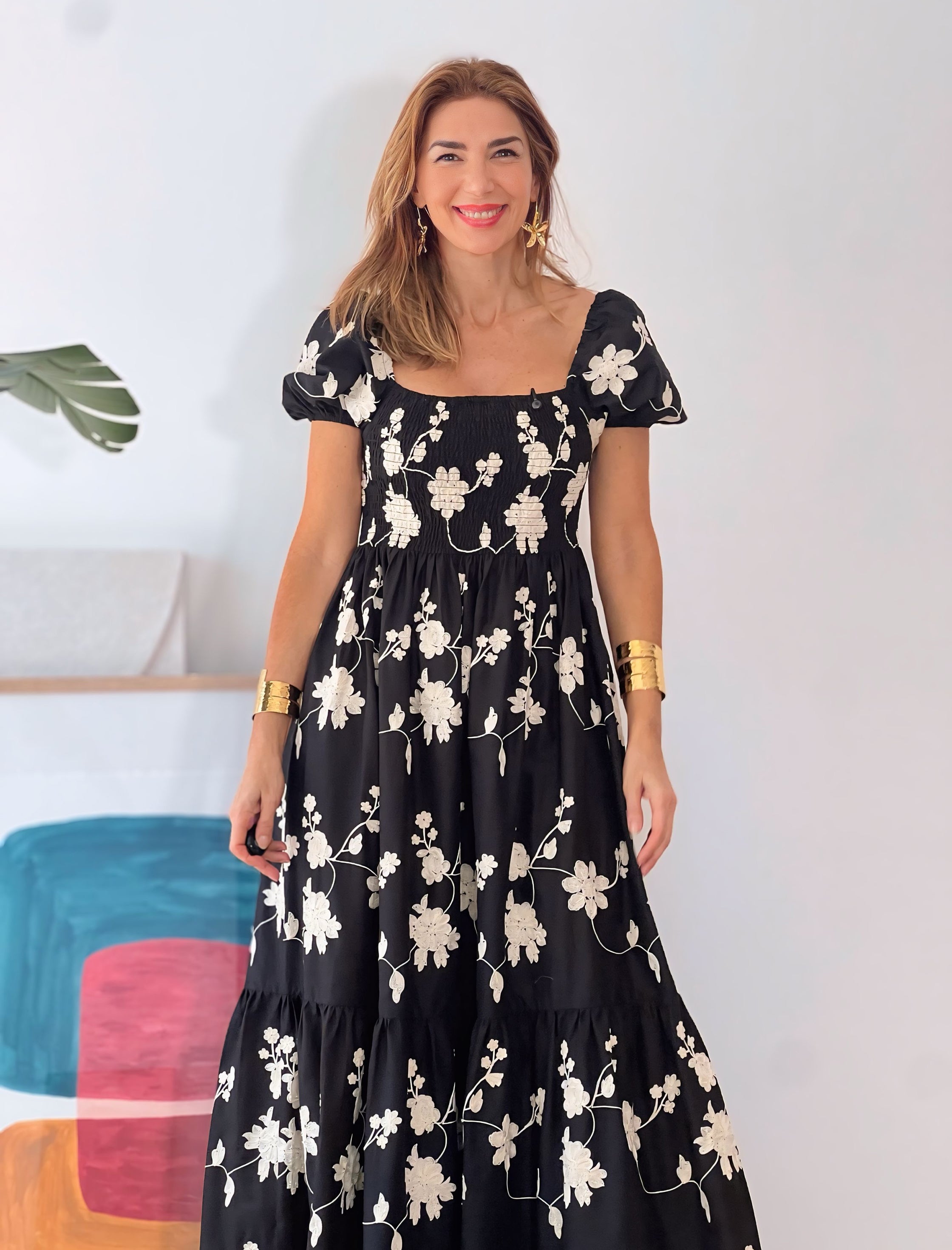 Vestido bordado maravilla negro