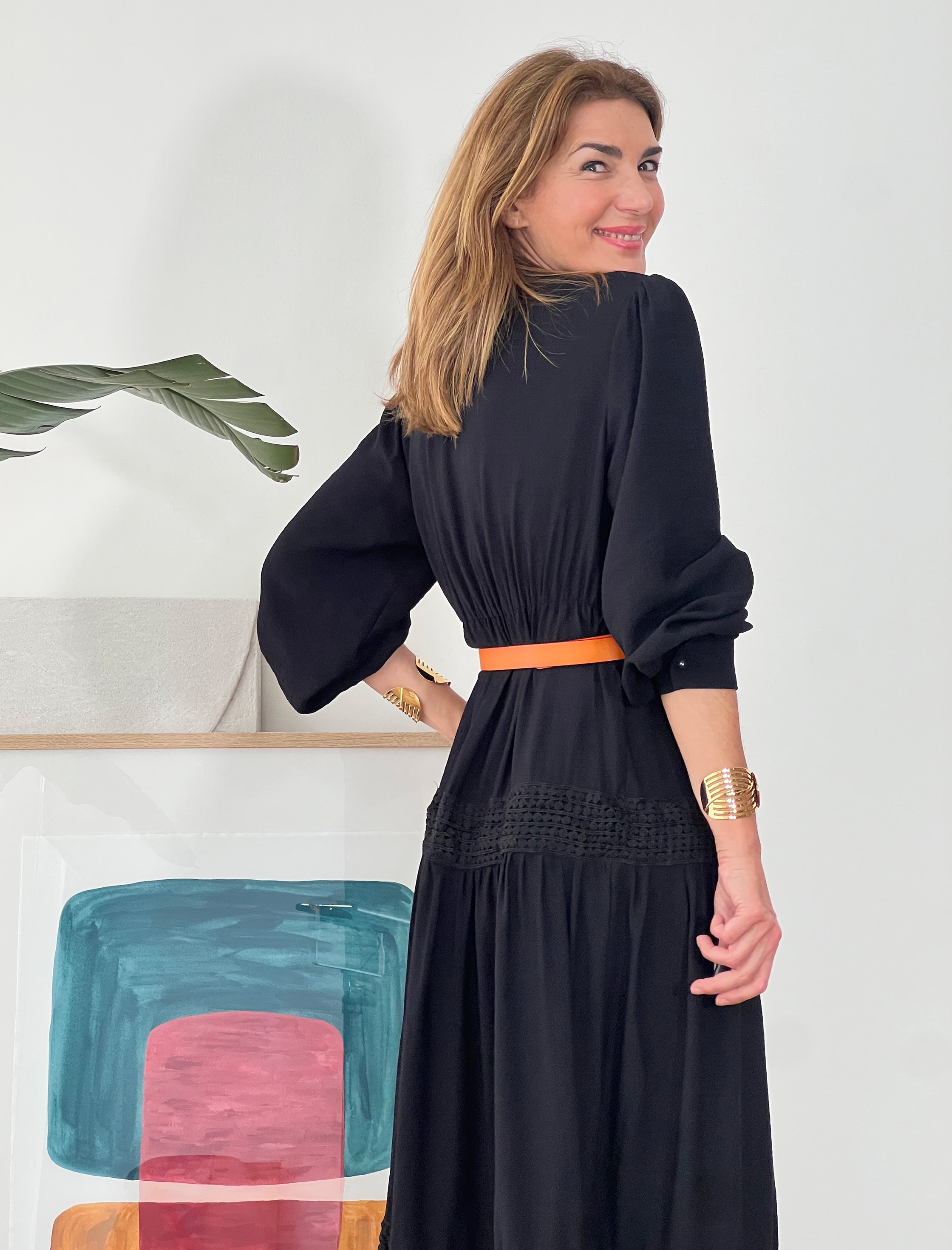 Vestido camisero bonito negro