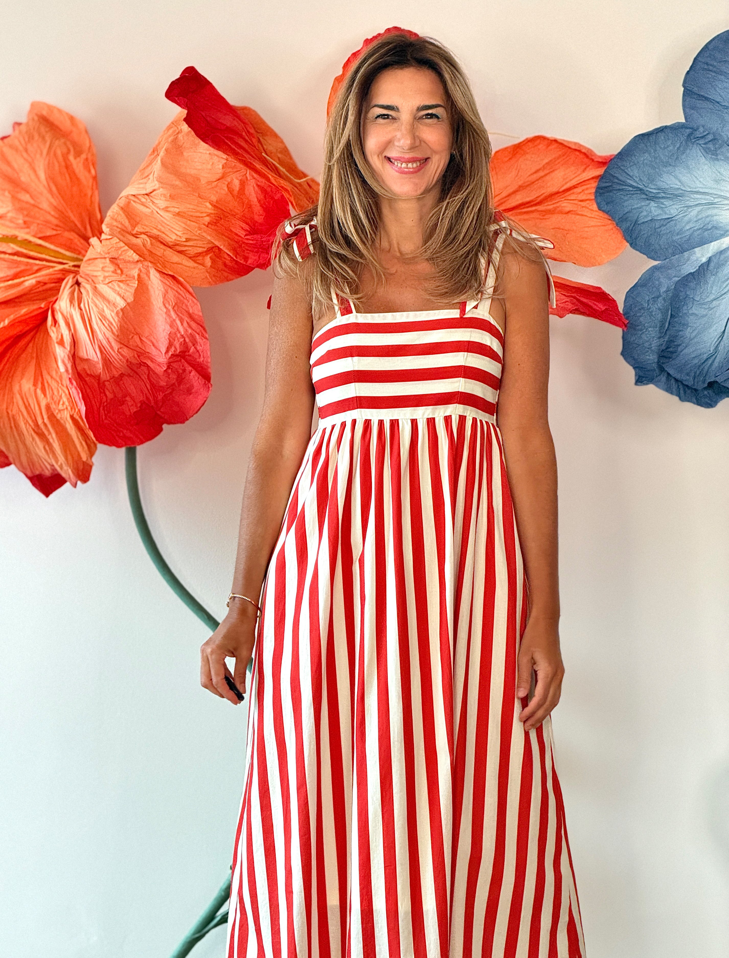 Vestido rayas tirantes chic