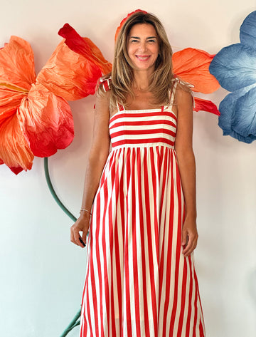 Vestido rayas tirantes chic