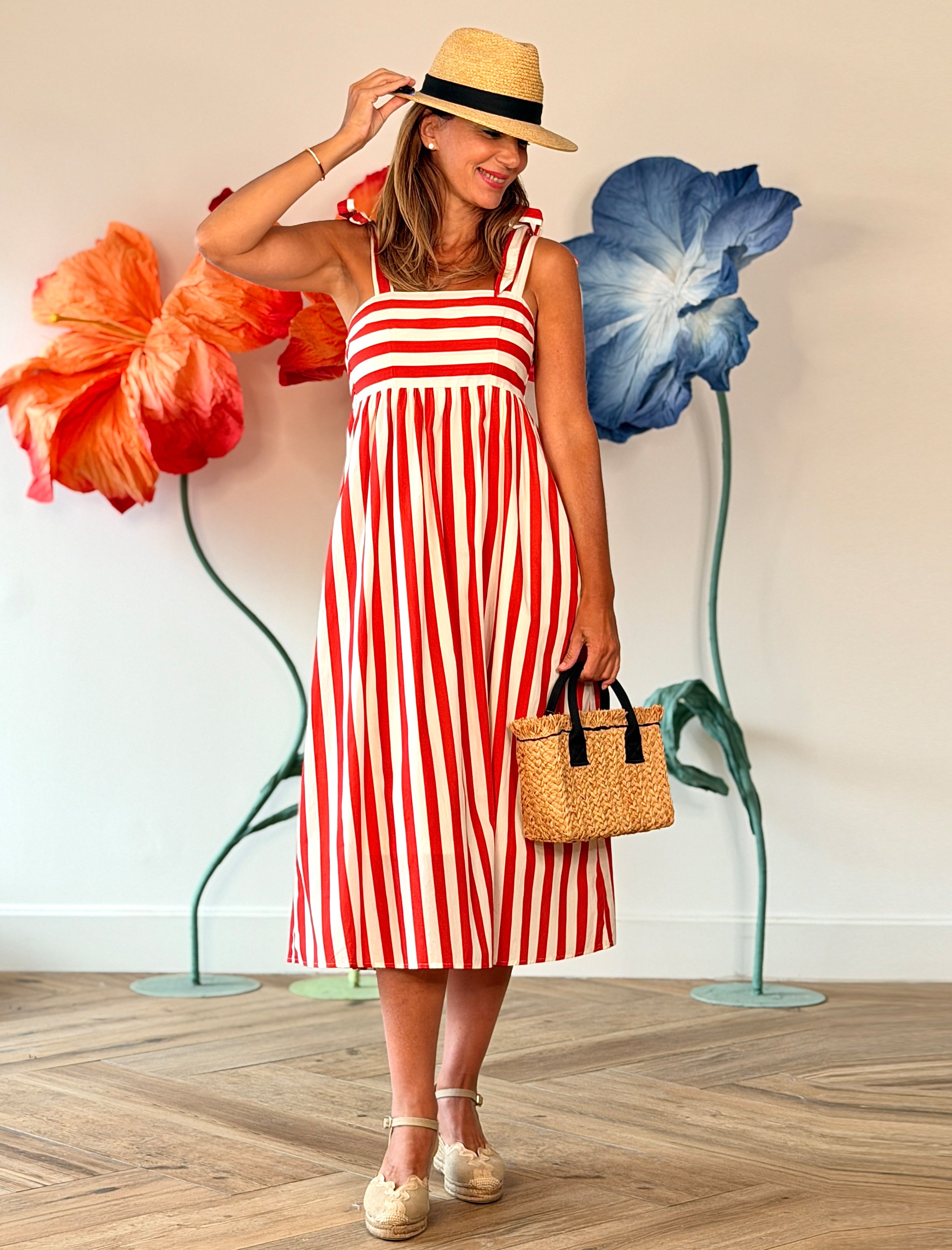Vestido rayas tirantes chic