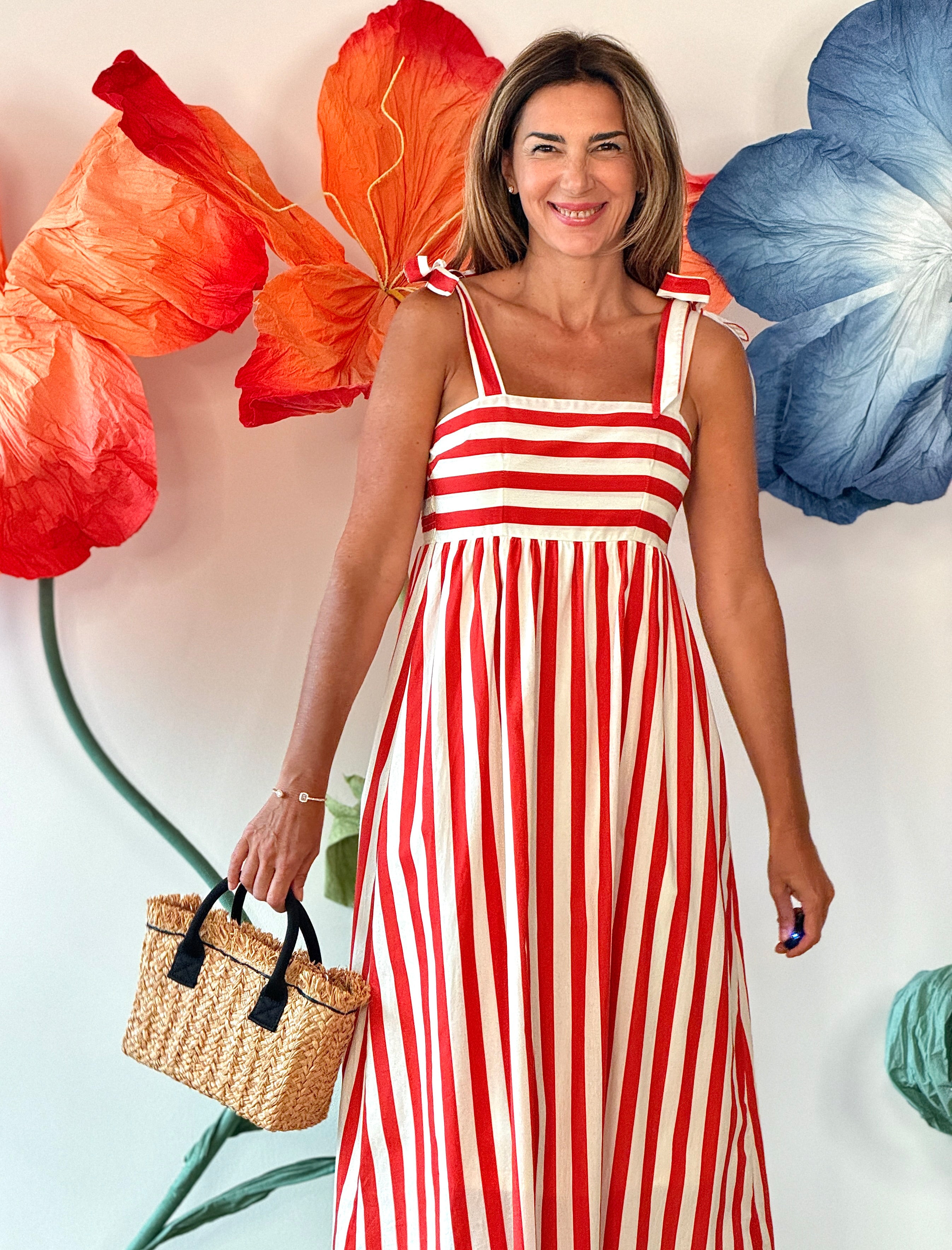 Vestido rayas tirantes chic