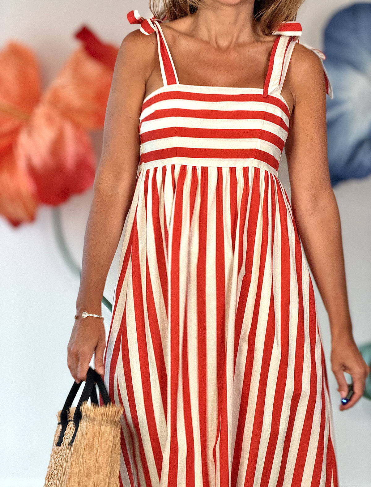 Vestido rayas tirantes chic