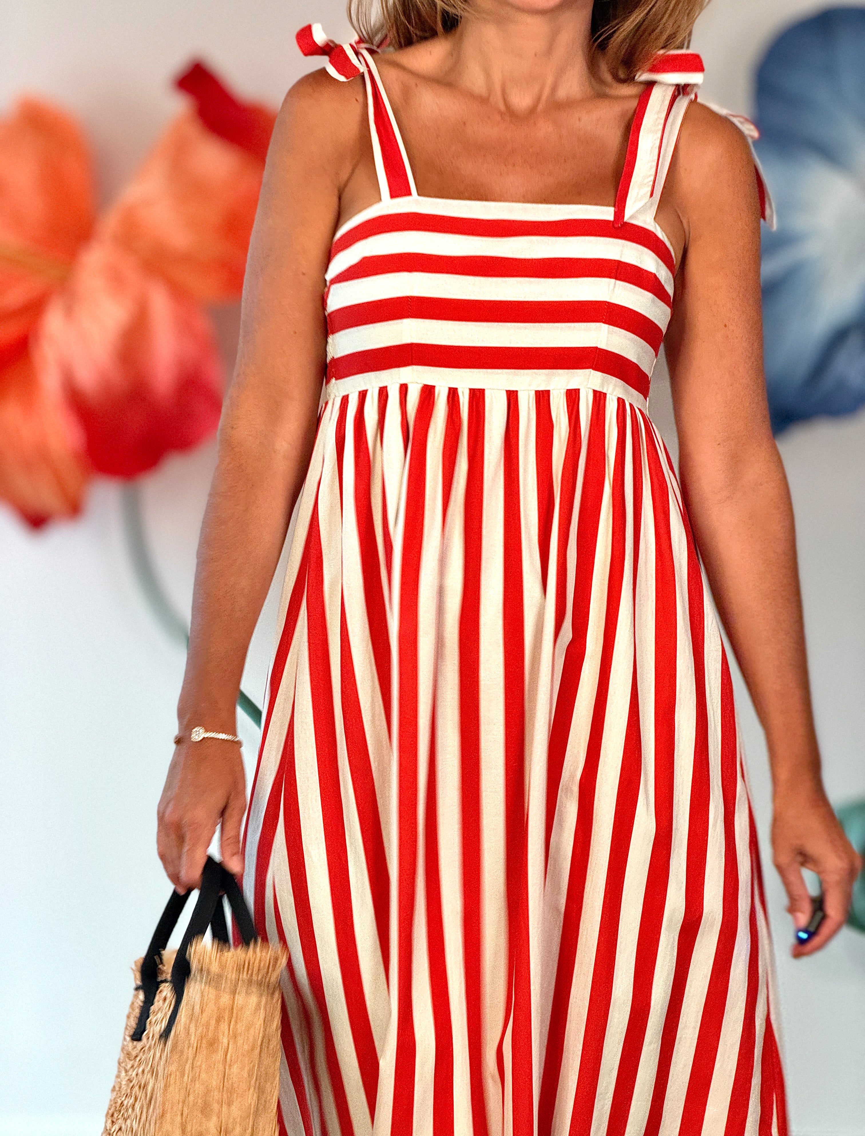 Vestido rayas tirantes chic