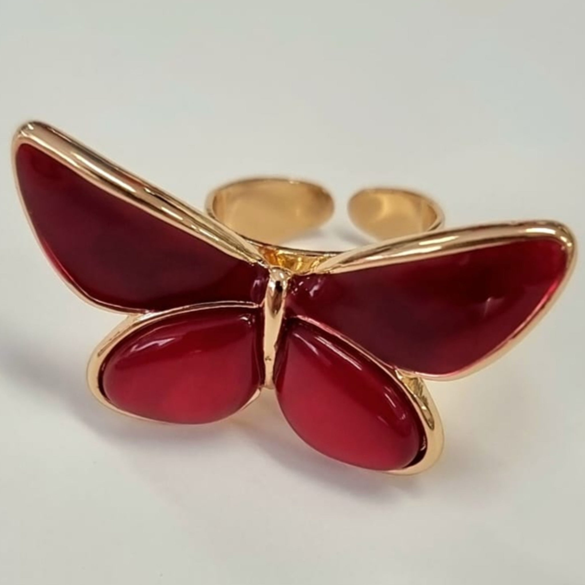 Anillo mariposa ideal rojo
