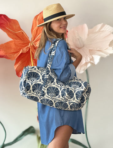 Bolsa de viaje estampada azules