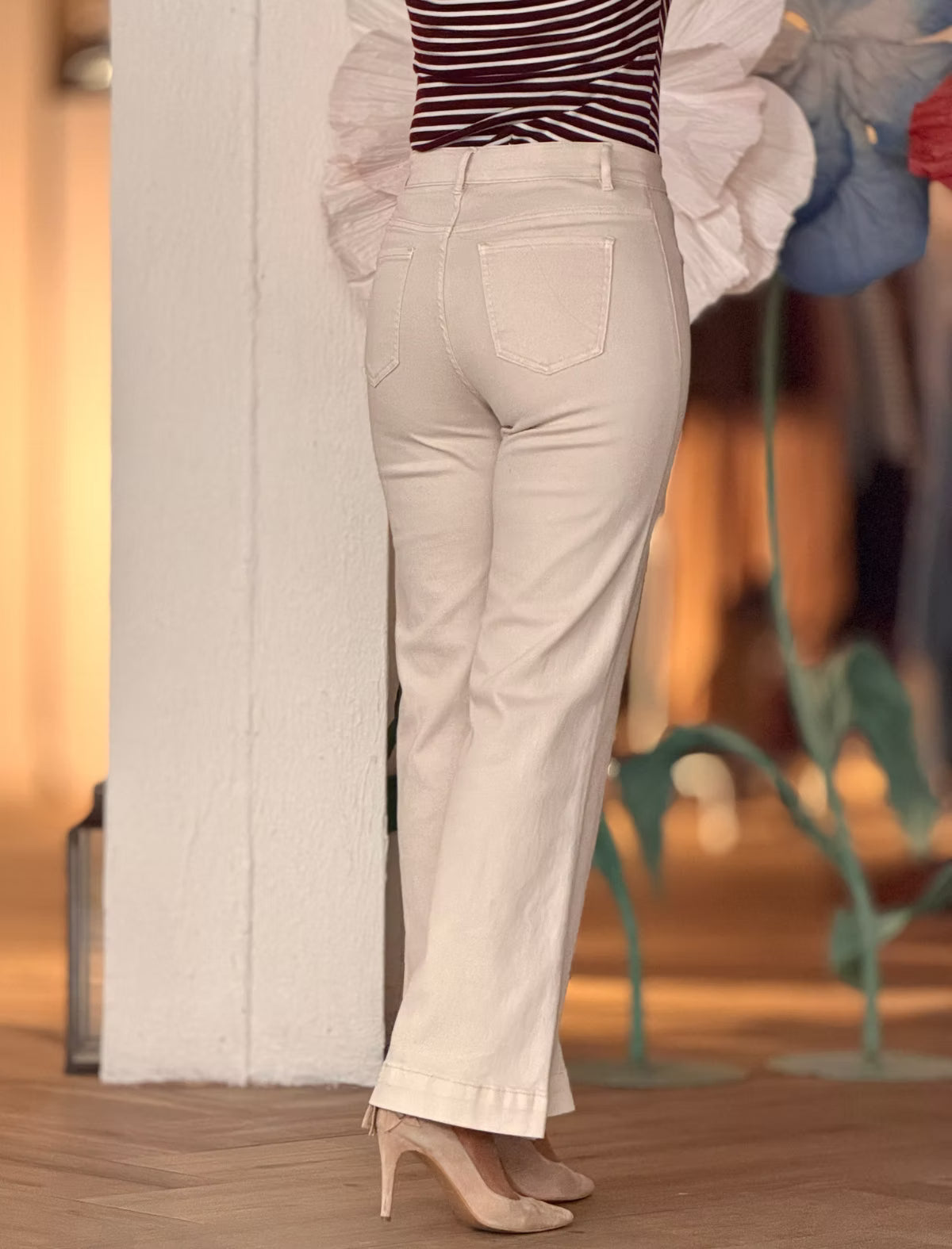 Pantalón vaquero beige claro especial