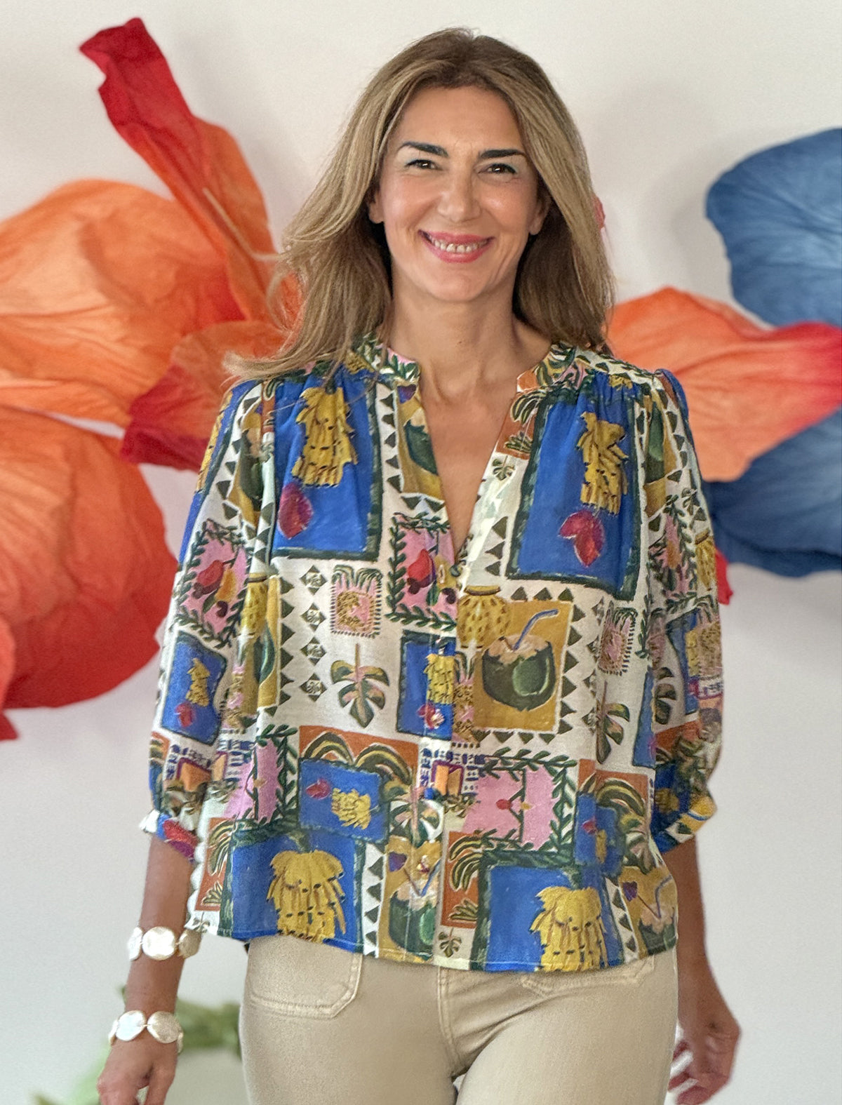 Camisa favorecedora mediterraneo