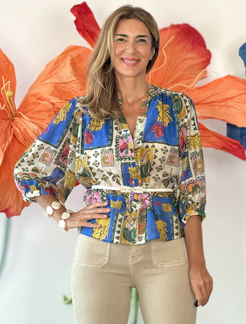 Camisa favorecedora mediterraneo