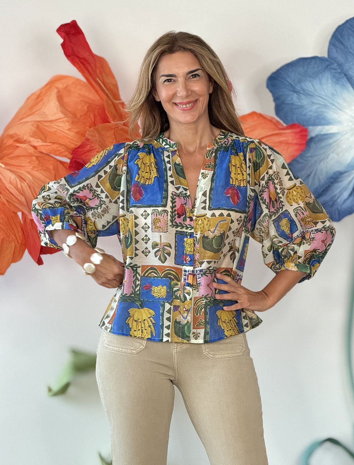 Camisa favorecedora mediterraneo