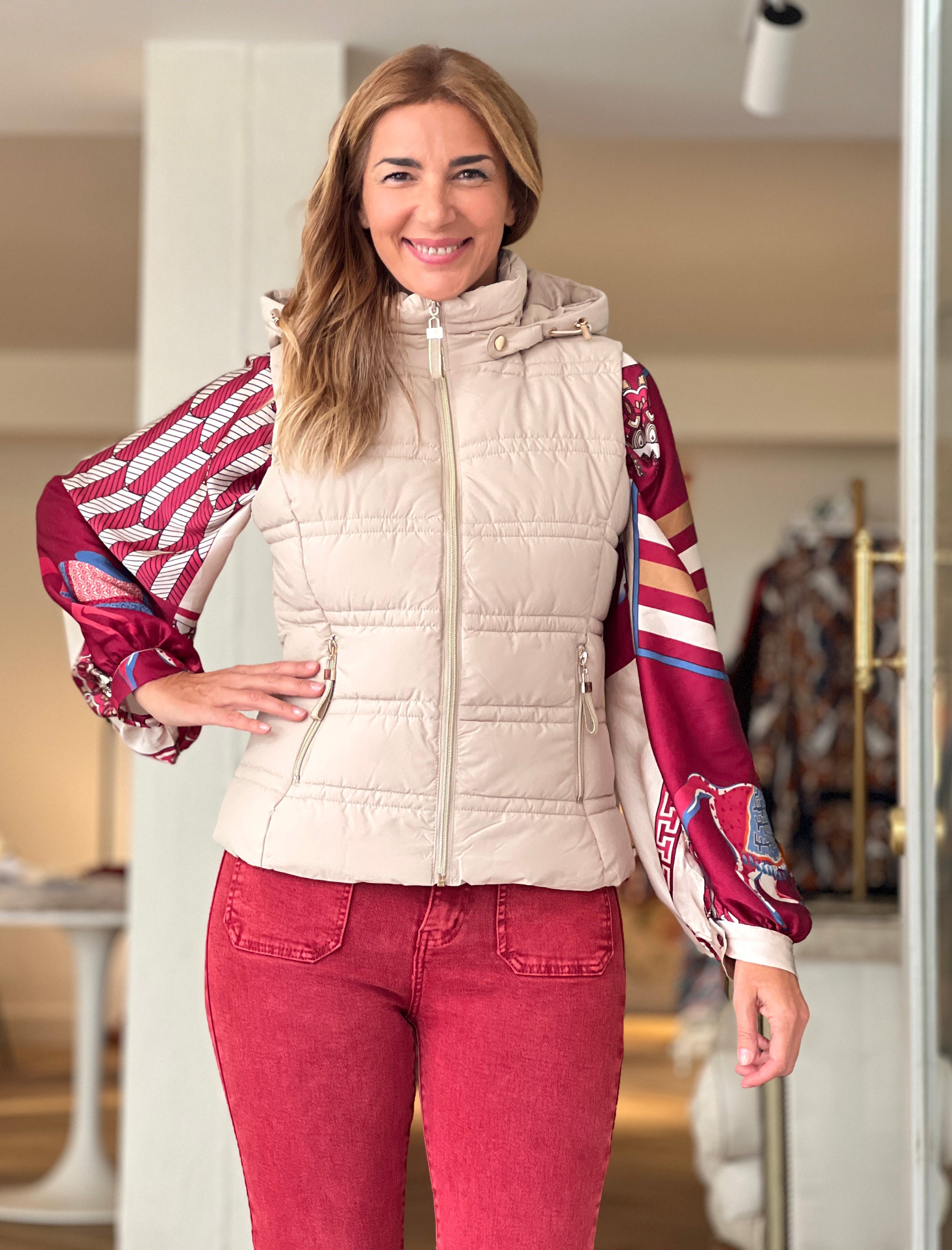 Sin mangas chic beige