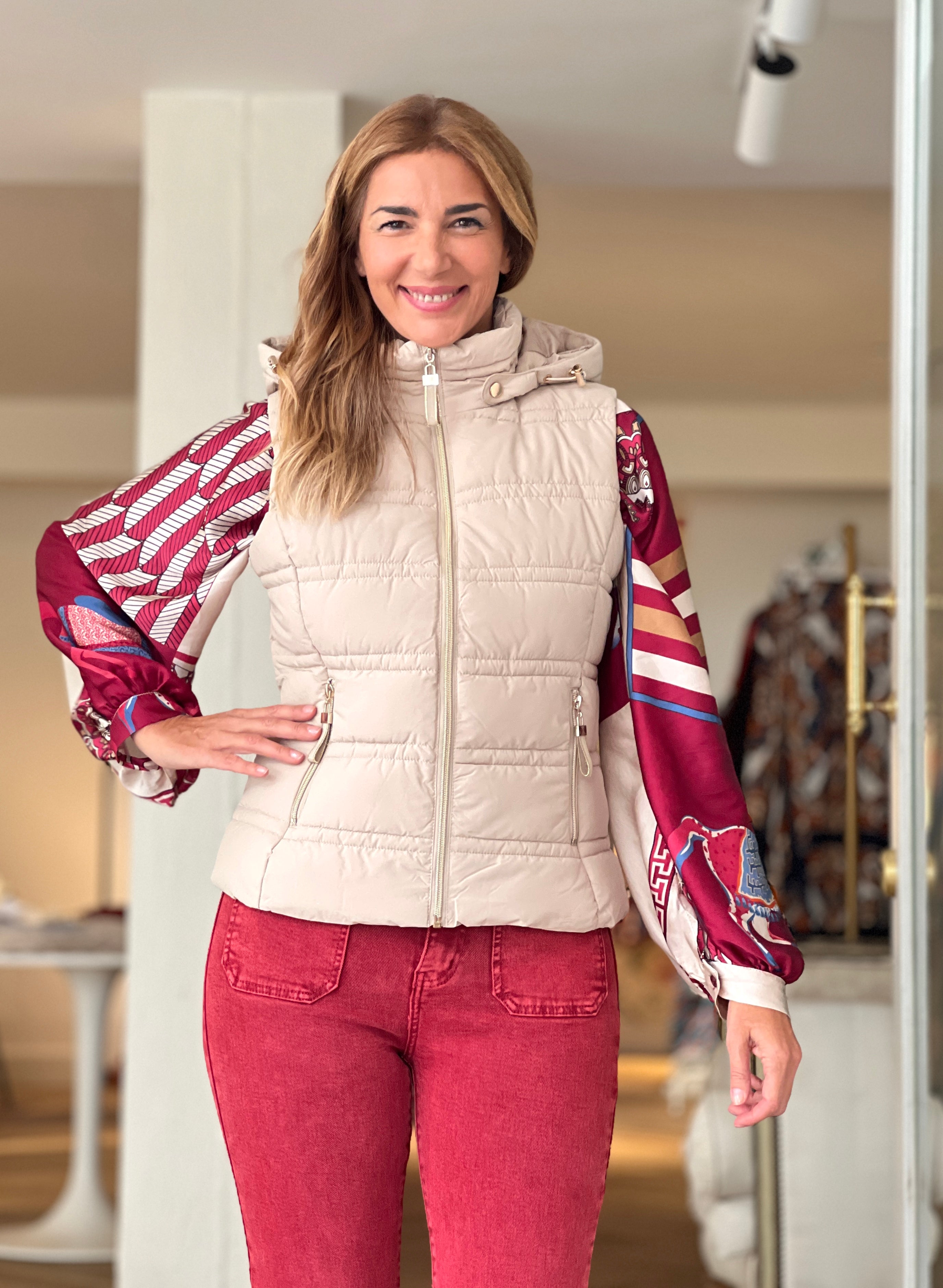 Sin mangas chic beige