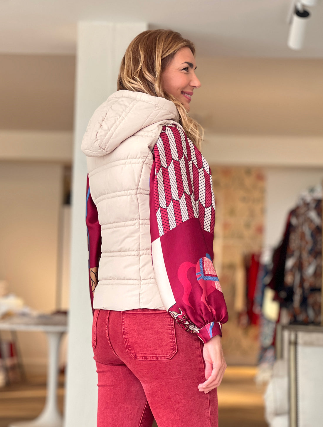 Sin mangas chic beige