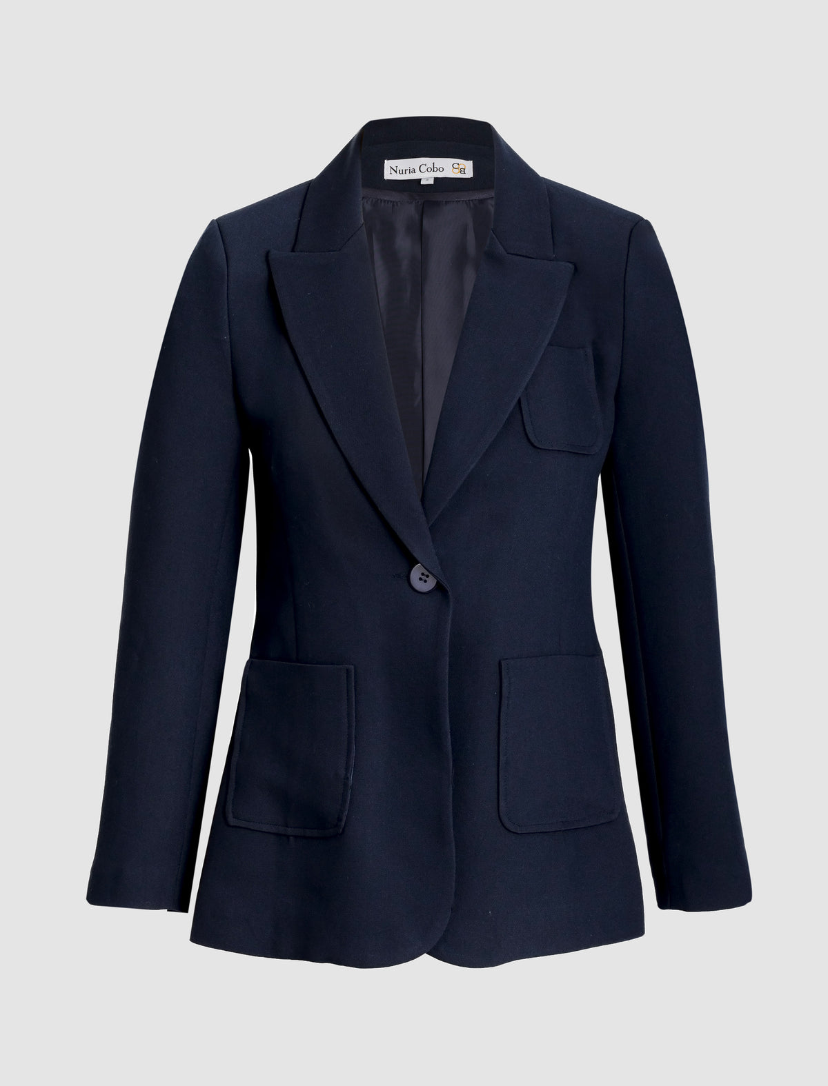 Chaqueta azul marino de mujer Blazer Slim, tejido con cuerpo