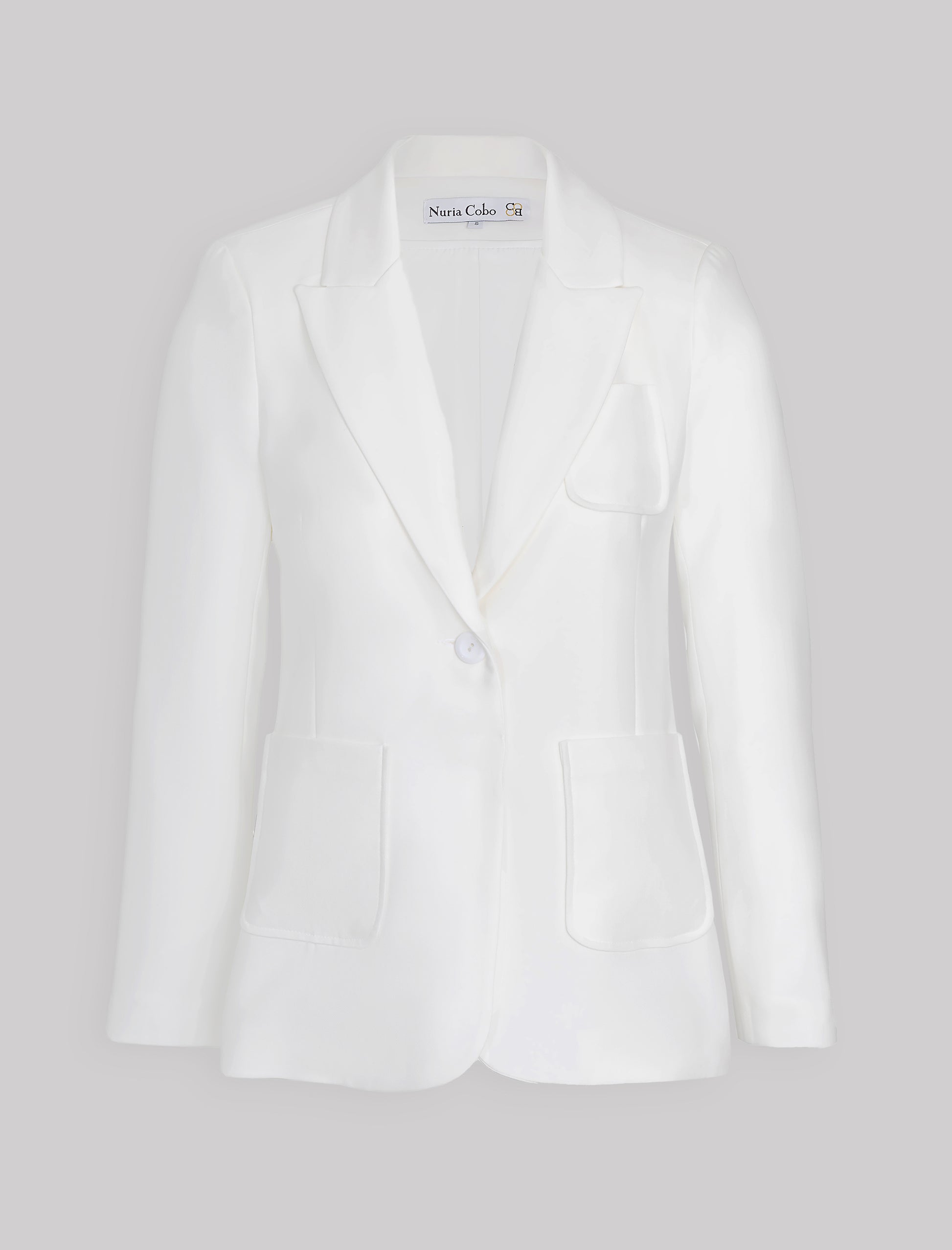 Chaqueta blanca de mujer Blazer Slim, tejido con cuerpo adaptable