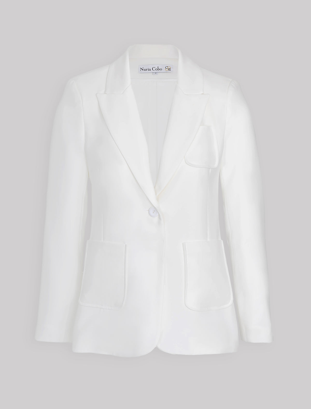 Chaqueta blanca de mujer Blazer Slim, tejido con cuerpo adaptable