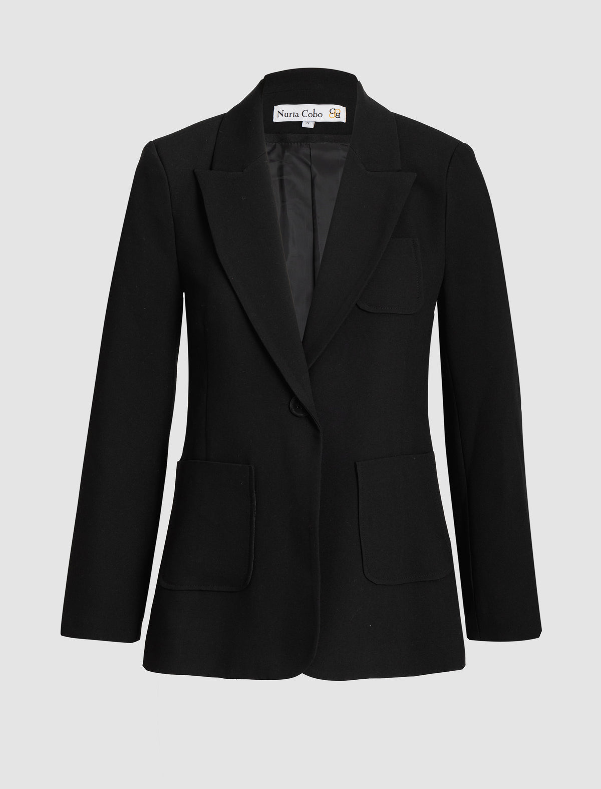 Chaqueta negra de mujer Blazer Slim, tejido con cuerpo y silueta estilizada