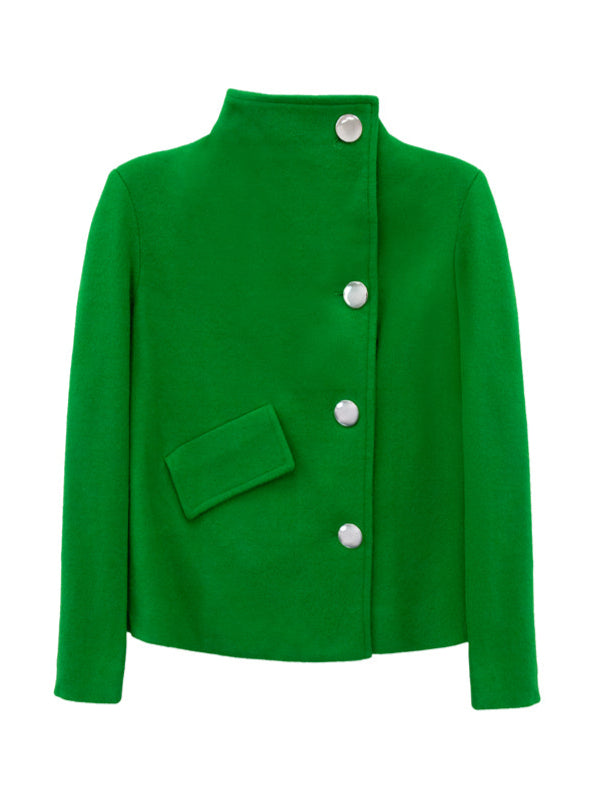 Chaqueta supersuave de botones verde